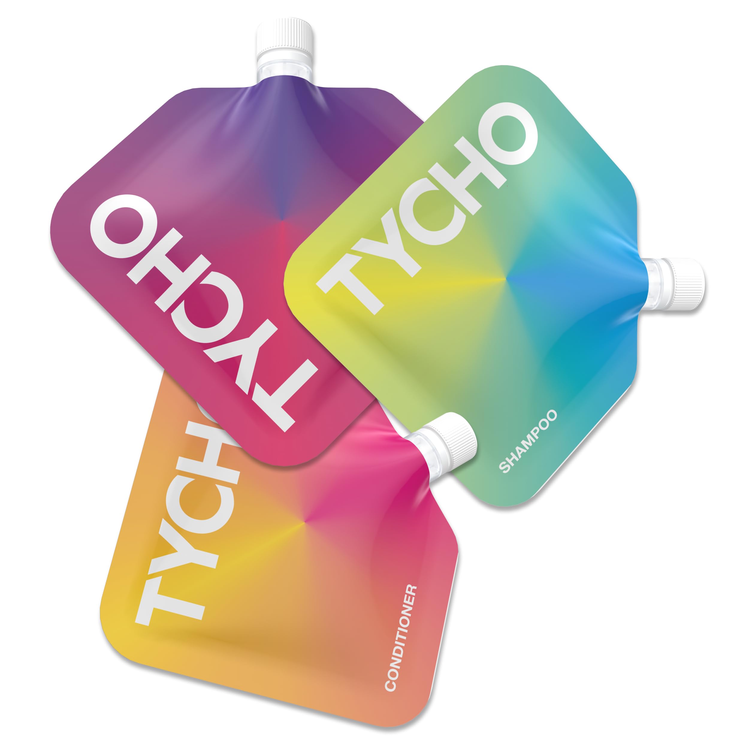 TYCHO Travel Size Shampoo and Conditioner Sets - Moisturizing Shampoo, Conditioner for Dry Hair & Body Wash for Sensitive Skin | Travel Bag, Paraben-Free, Vegan, & Cruelty-Free 30mL (1 fl oz)