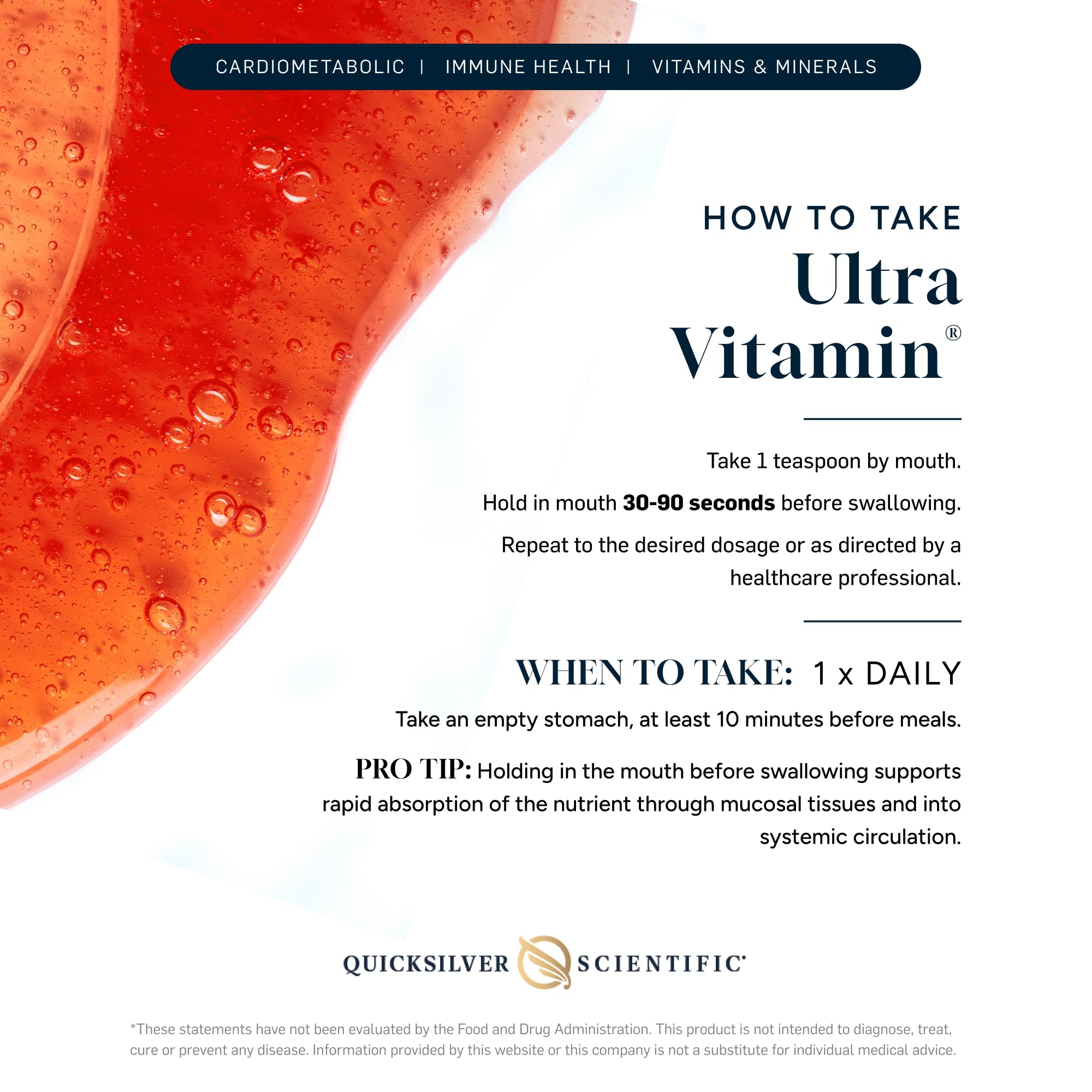 Quicksilver Scientific Liposomal Ultra Vitamin - Liquid Multivitamin & Antioxidant Supplement for Energy, Liver Health & Brain Support - Bioactive B Complex, Vitamin C, D, E & K (100ml)