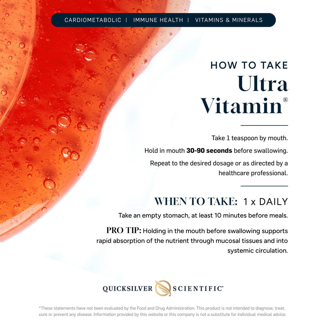 Quicksilver Scientific Liposomal Ultra Vitamin - Liquid Multivitamin & Antioxidant Supplement for Energy, Liver Health & Brain Support - Bioactive B Complex, Vitamin C, D, E & K (100ml)