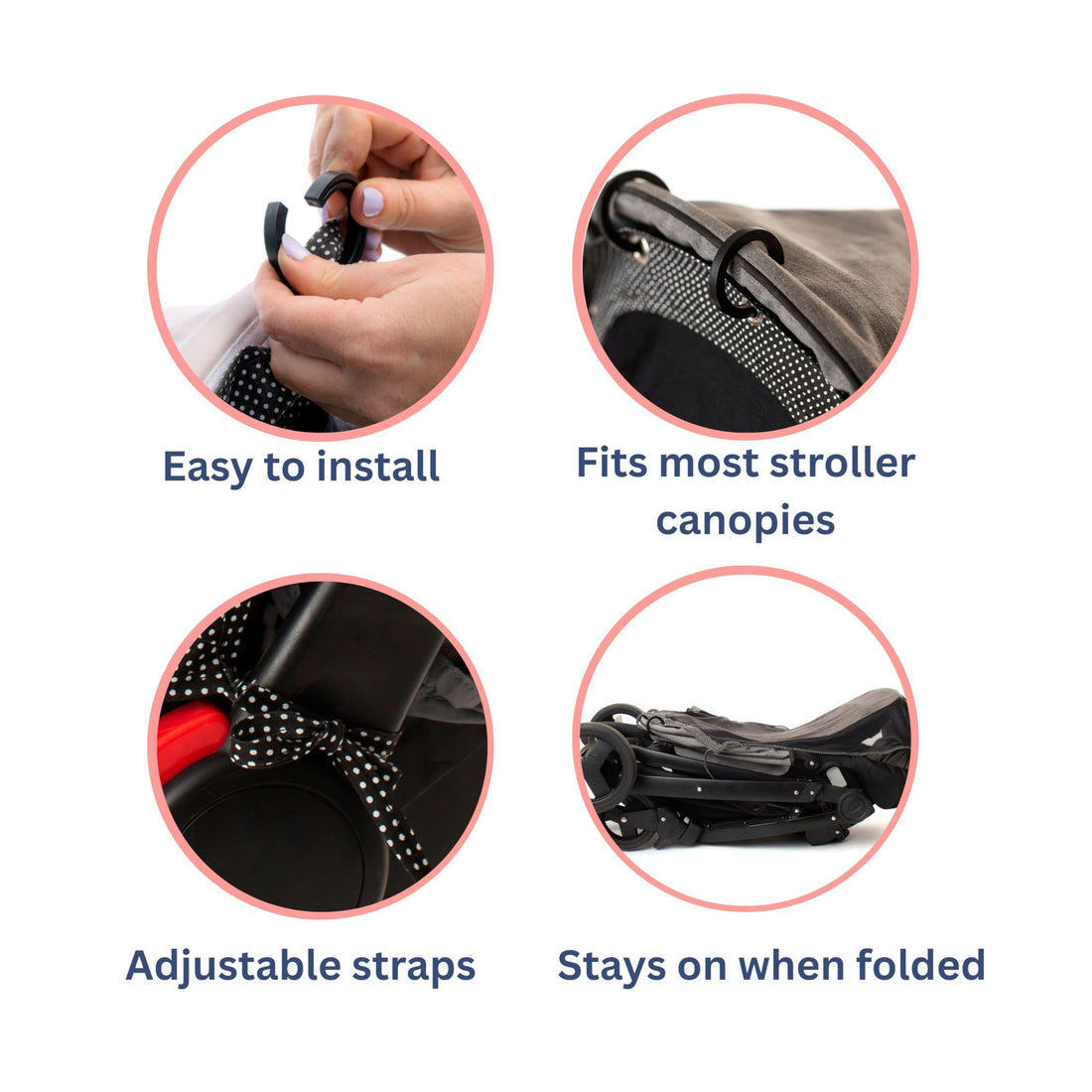 IntiMom Stroller Sun Shade (Large) - Universal Sunshade with See Through, Mosquito Net for Stroller Cover for Strollers and Sun Protection, Baby Canopy Strollers Shade Extender, Mesh Cover for Babies