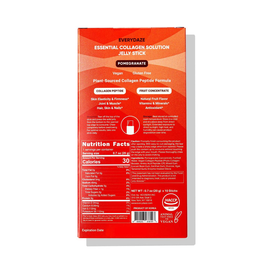 EVERYDAZE Essential Collagen Solution Jelly Stick | 40 Pack (4 x 10ct) | Vegan Collagen Peptide Supplement Packets | Hair, Skin, Nail, Bone Health for Men & Women (40 Pack, Pomegranate)