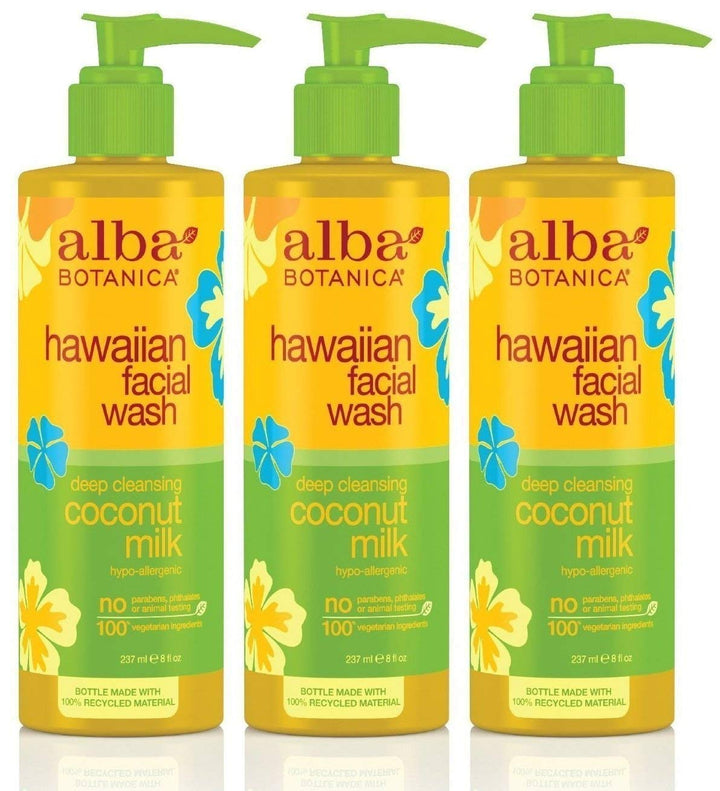Alba Botanica Hawaiian Coconut Milk Face Wash, 8 Ounce -- 3 per case.