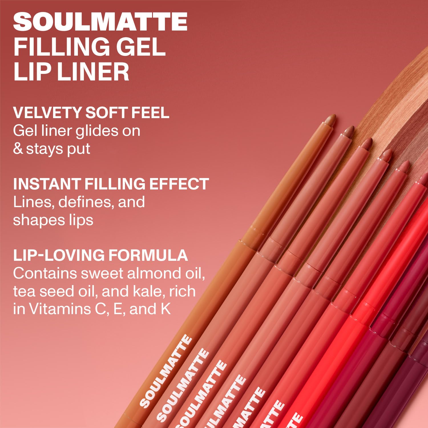 MORPHE Soulmatte Gel Lip Liner - Creamy Lip Pencil with a Matte Formula - Precision Contour Pencil with Sweet Almond & Tea Seed Oil for Long-Lasting Definition - Whipped (0.007 oz)