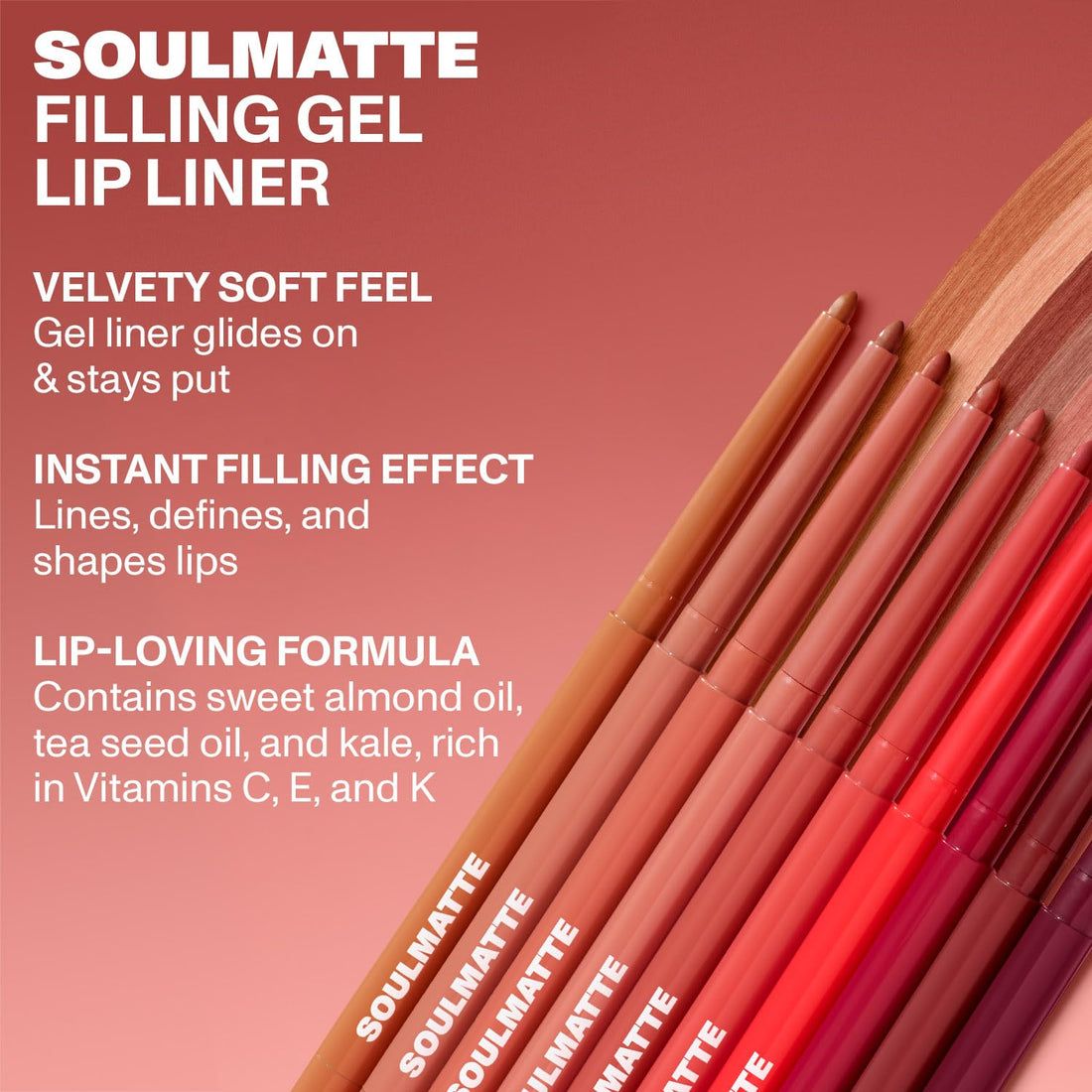 MORPHE Soulmatte Gel Lip Liner - Creamy Lip Pencil with a Matte Formula - Precision Contour Pencil with Sweet Almond & Tea Seed Oil for Long-Lasting Definition - Whipped (0.007 oz)