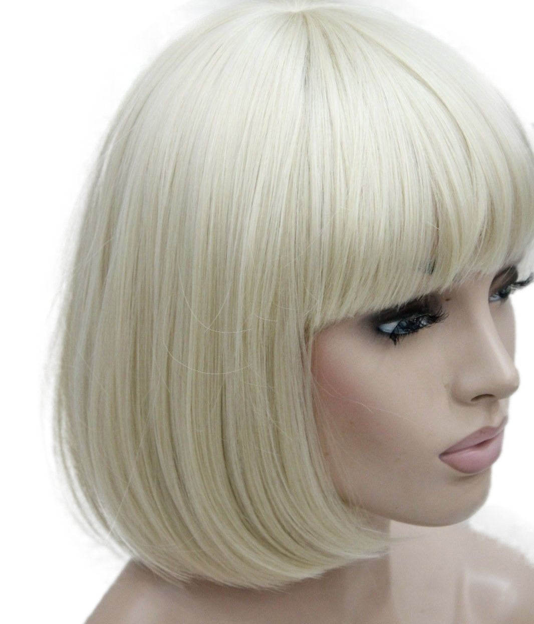 Lydell 8 Straight Short Bob Hair Flat Bangs Cute Central...