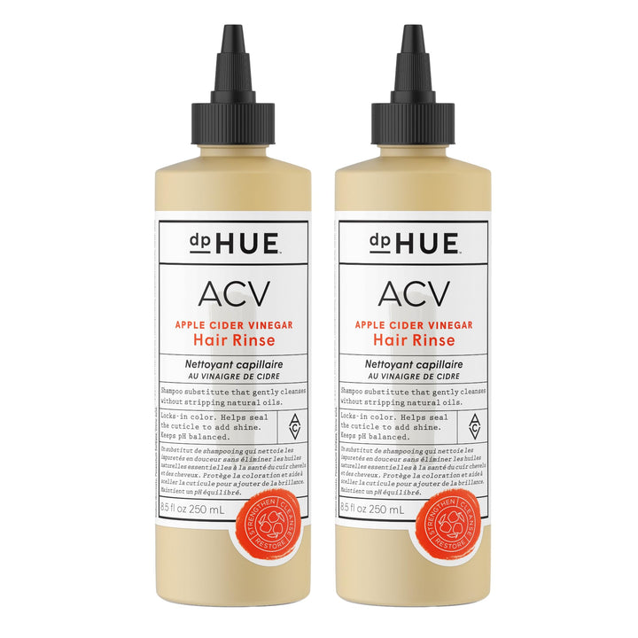 dpHUE Apple Cider Vinegar Hair Rinse - 8.5 oz, Pack of 2 - Shampoo Alternative, Scalp Cleanser & Post Workout Rinse - Removes Buildup & Sweat - Protects Natural Hair Oils