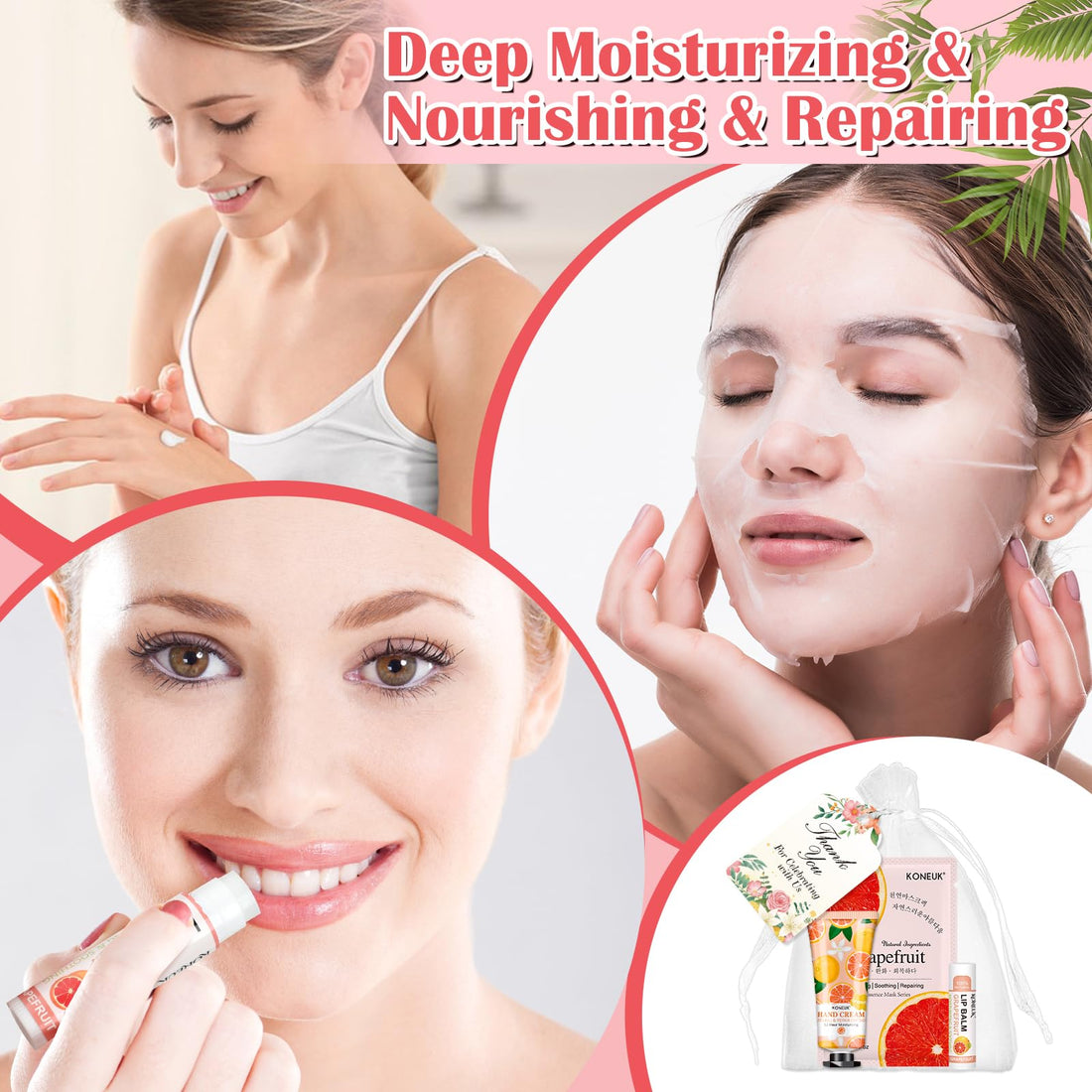 30 Pack Bulk Facial Mask, Bulk Hand Cream and Bulk Lip Balm Sets, Mothers Day Gifts, Nurse Gifts, Bridal Shower Favors and Baby Shower Party Favors for Guests, Teacher Appreciation Gifts for Women