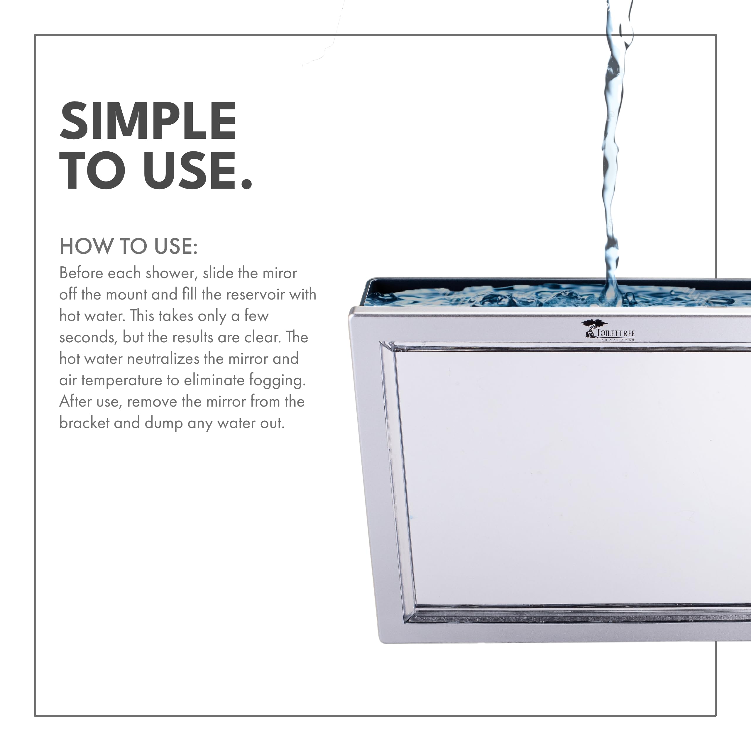 ToiletTree Products Deluxe LED Fogless Shower Mirror with Squeegee, 1.45 Ounce