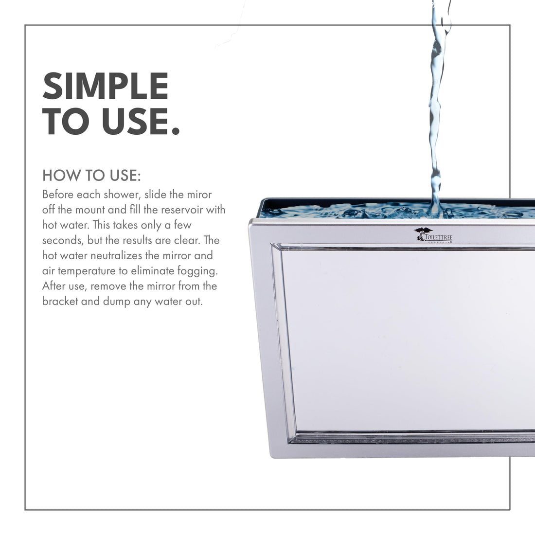 ToiletTree Products Deluxe LED Fogless Shower Mirror with Squeegee, 1.45 Ounce