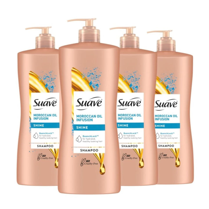 Suave Professionals Shine Shampoo, Moroccan Infusion 28 oz, Pack of 4