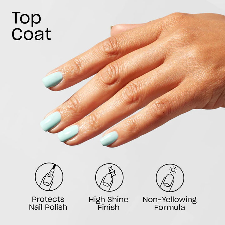 O.P.I Top Coat | 15 ml | Transparent Nail Paint with High Gloss Finish | Clear Top Coat Nail Polish | Long Lasting, Protects Against Chipping of Nail Lacquer