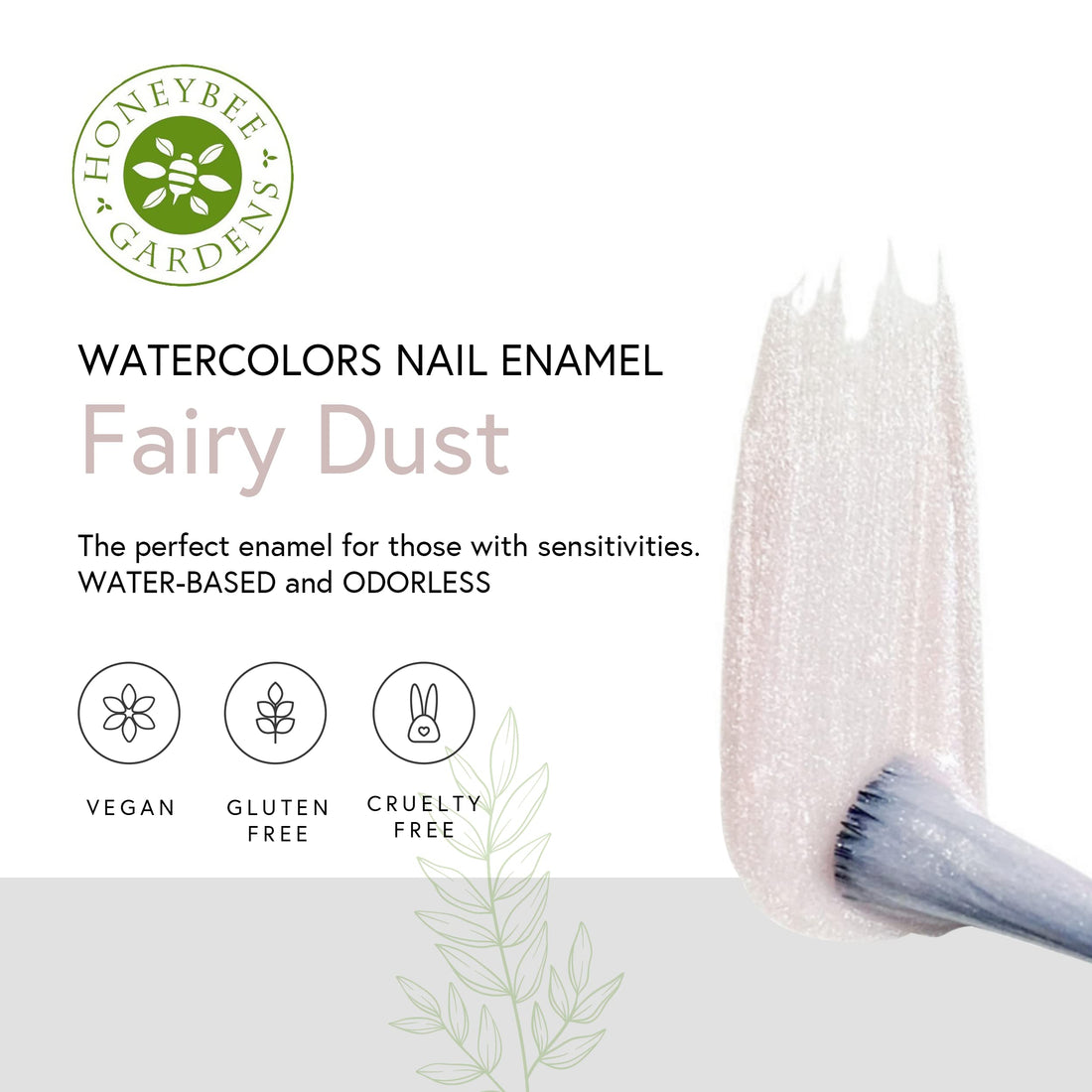 Honeybee Gardens Watercolors Nail Enamel Fairy Dust | Non Toxic | Water-Based | Earth Friendly