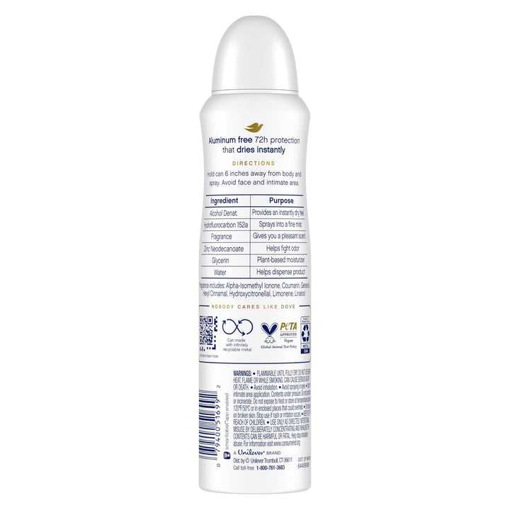 Dove Aluminum Free Deodorant Spray for Women 3 Pack Dragon Fruit & Coconut Cream 72 hour odor protection 4 oz
