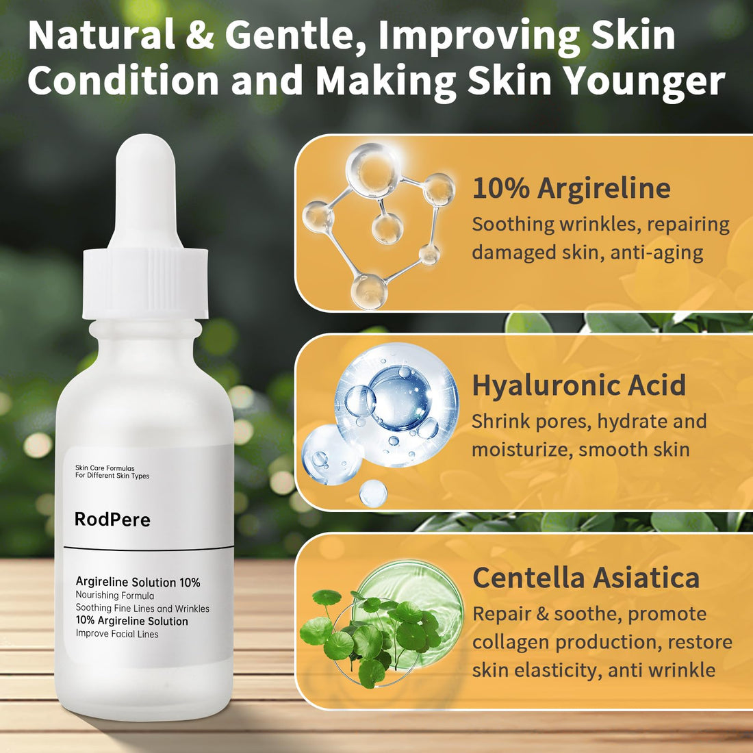 Argireline Serum With Hyaluronic Acid For Fine Lines, Anti Aging Argireline Solution 10 Percent For Dark Spot, 2 PCS Anti Wrinkles Multi Peptide Serum For Face, Eye, Neck.