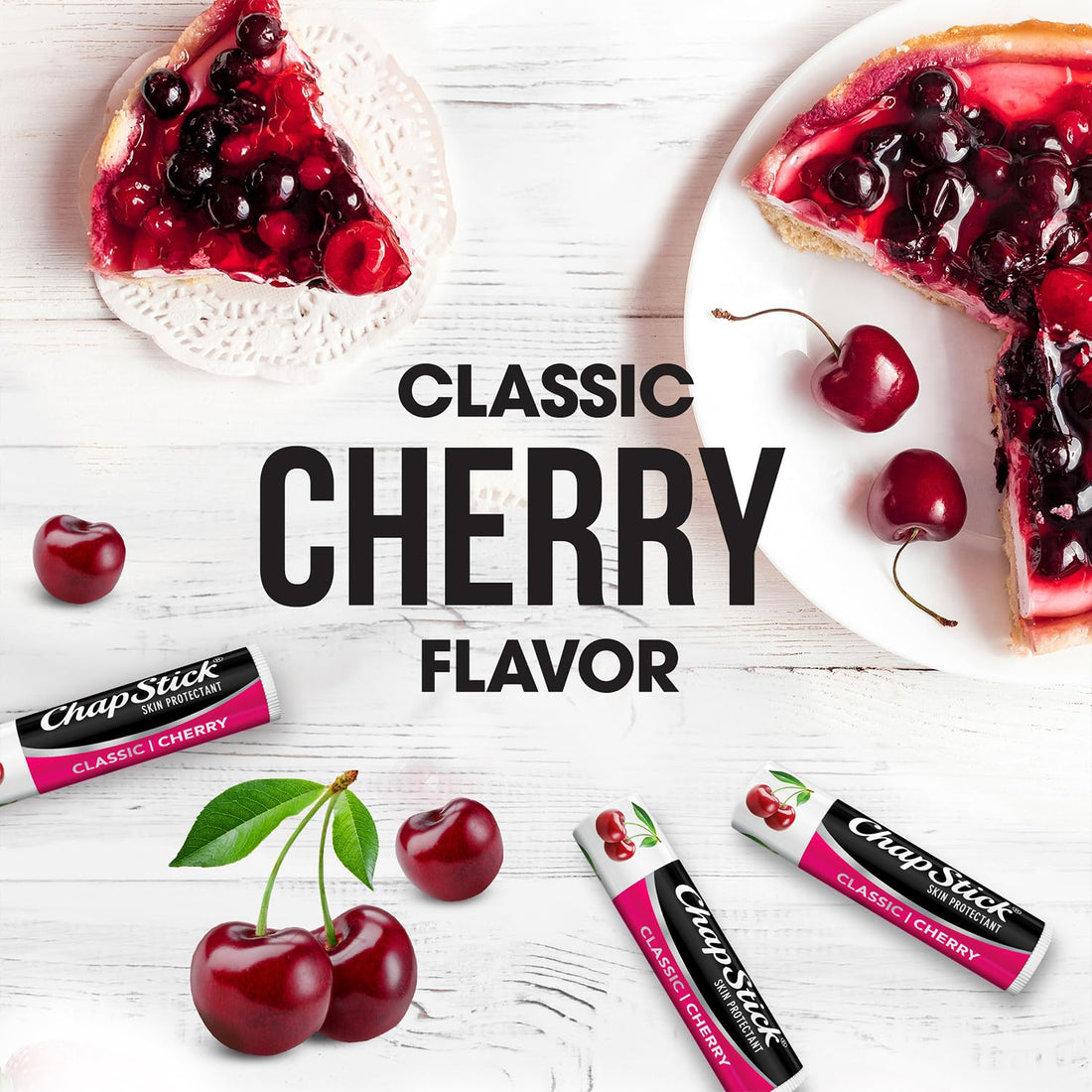 Chapstick Classic Lip Balm Spf 4, Cherry, 0.15-Ounce Sticks (Pack Of 24)