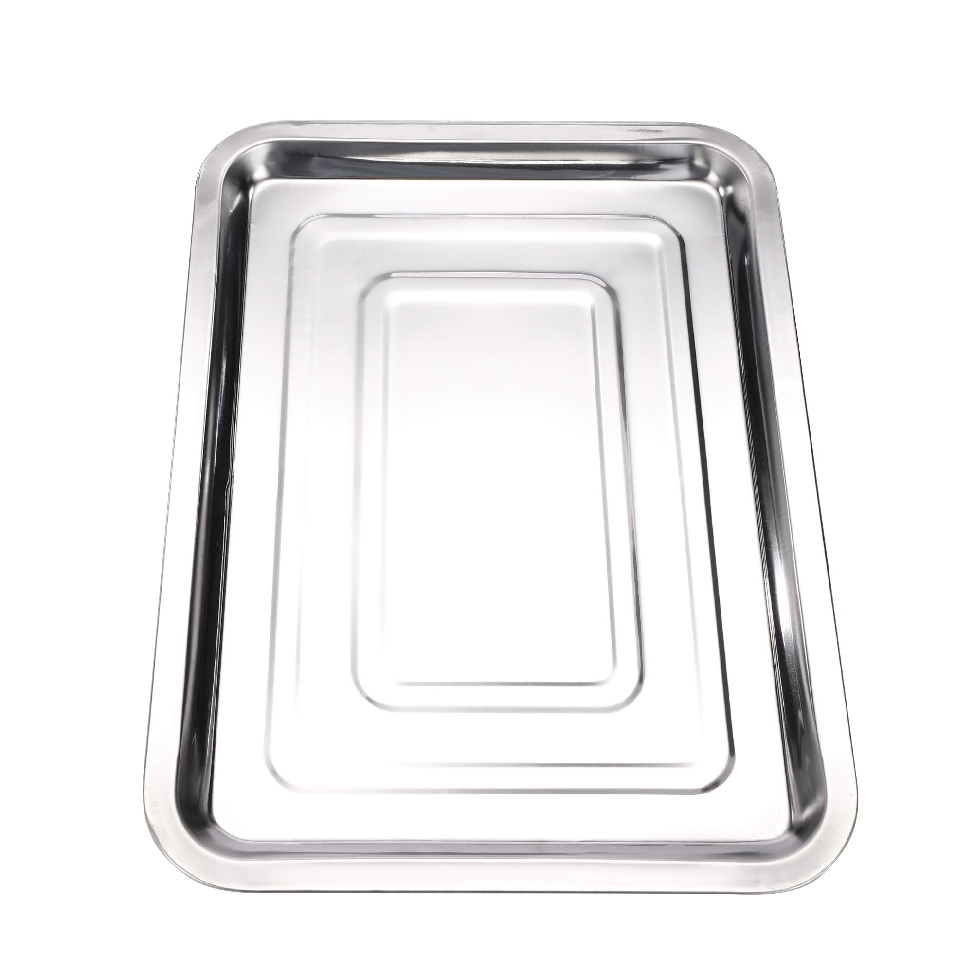 Tattoo Stainless Steel Tray,New Star Tattoo 3 Pack Stainless Steel Tattoo Trays 13 1/2 x 10 Dental Body Piercing Instrument Tool Flat for Tattoo Supplies