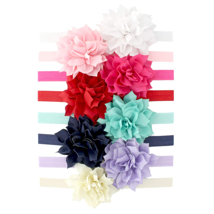 My Lello Baby Petal Flower Headbands Mixed Colors 8-Pack Lot Classic Variety