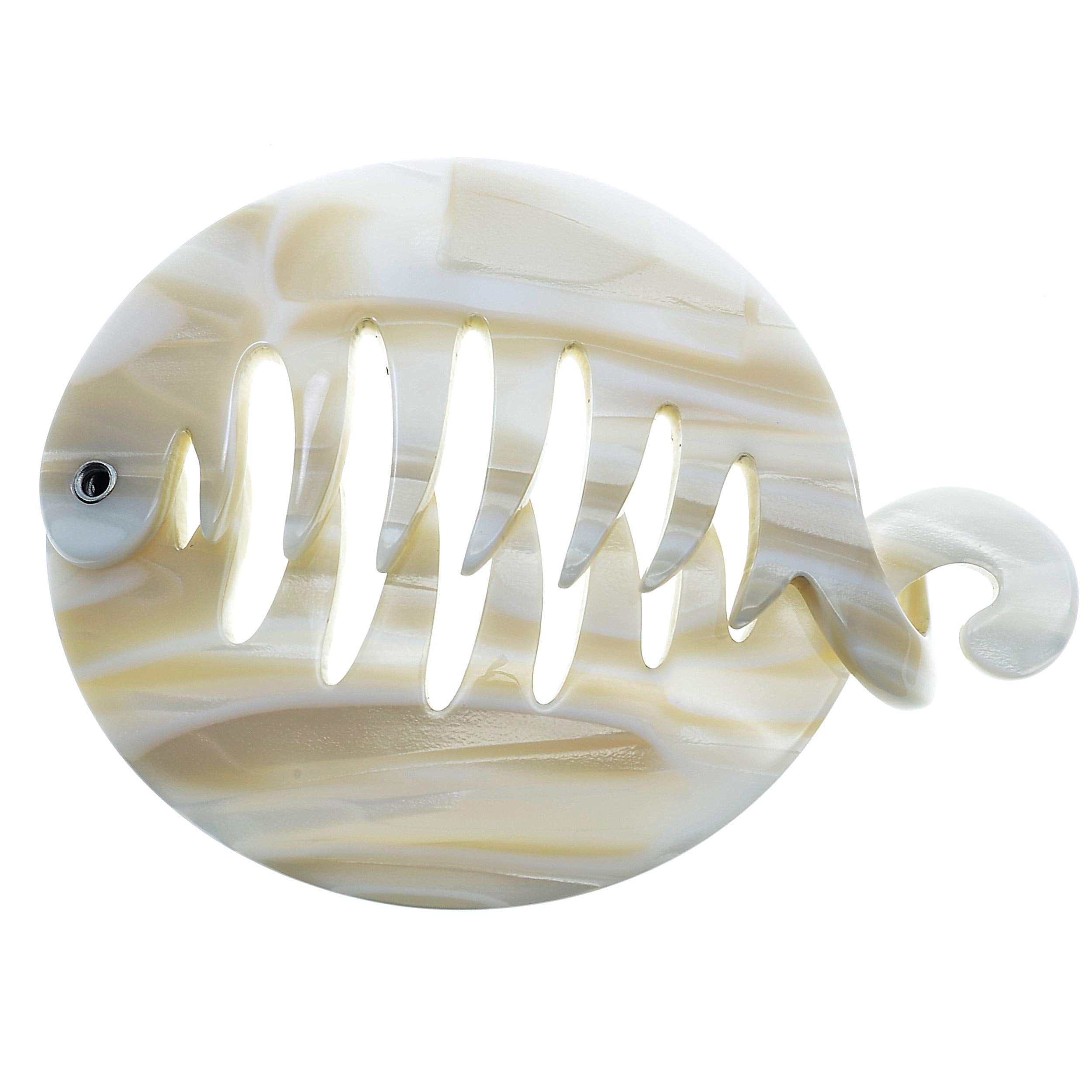 Camila Paris - CP2338 (4) ROUND French woman Hair Accessories, Hair Banana Strong and Durable Hair Ornaments. Handmade in France with Cellulose Acetate (4, ALBA)