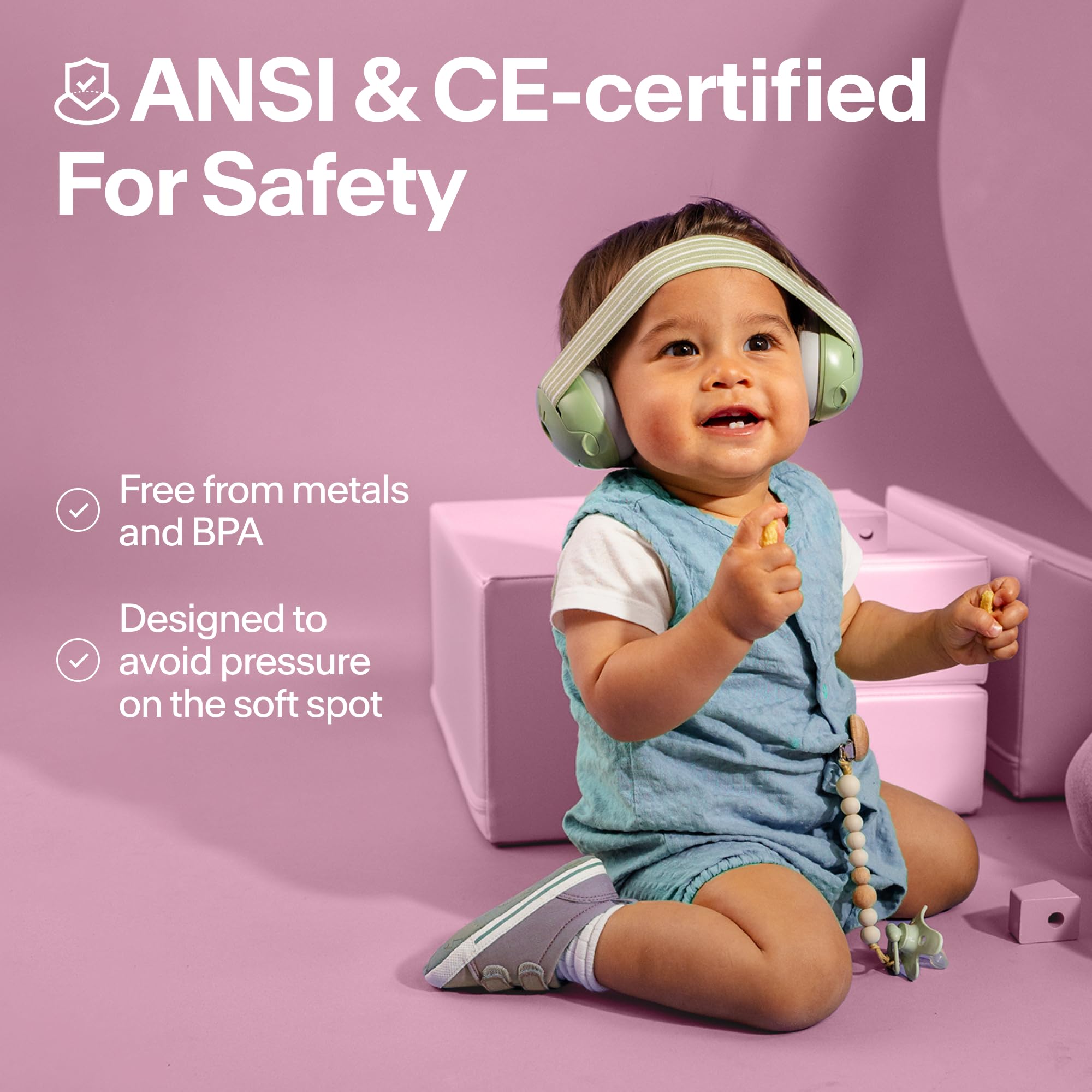 Alpine Muffy Baby Ear Protection for Babies and Toddlers up to 36 Months - CE & ANSI Certified - Noise Reduction Earmuffs - Comfortable Baby Headphones Against Hearing Damage & Improves Sleep - Pink