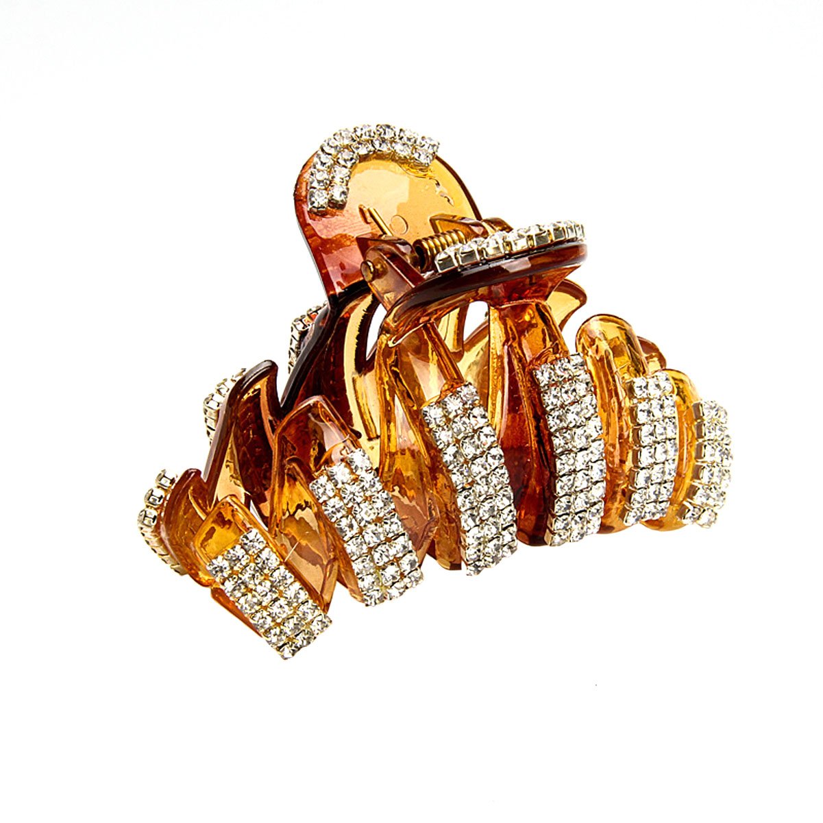 Numblartd Brown: Exquisite Acrylic Rhinestones Large Fancy Hair Claw Clip - Women Lady Girls Elegant Crystal Jaw Clips Hairpin For Thick Hair (Brown)