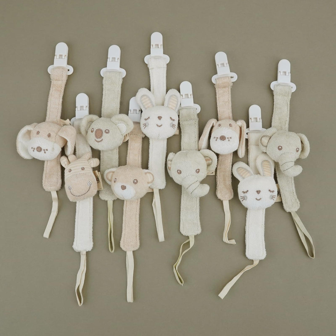 COTTONBEBE Pacifier Clip, 2 Pack Baby Pacifier Holder for Boys and Girls Fits Many Pacifiers & Baby Teething Toys, Ideal Baby Gift (Rabbit&Bear)