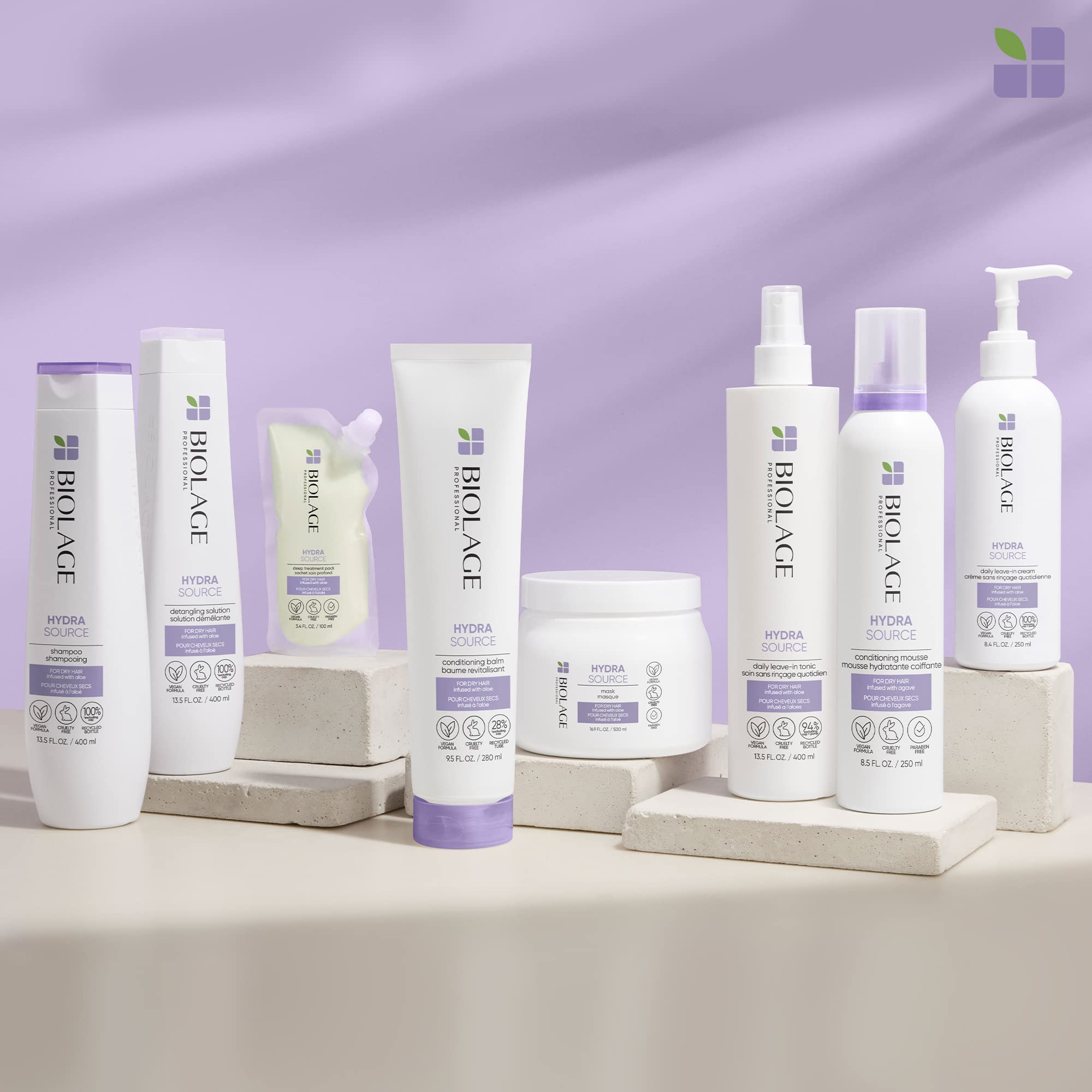 BIOLAGE Hydra Source Conditioning Balm - Hydrates & Repairs Damaged Hair, For Medium To Coarse Hair, Vegan & Sulfate-Free, 37 Fl Oz