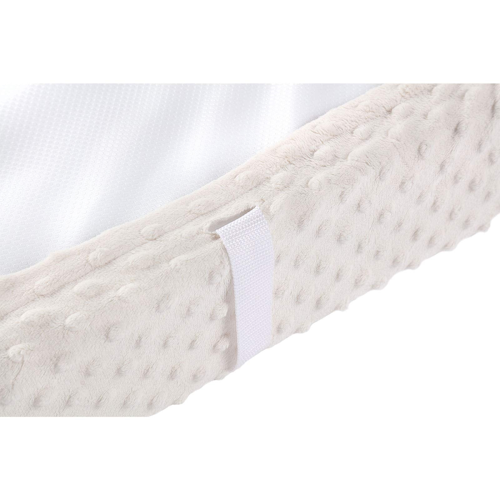 QUENESS Baby Changing Pad Cover, Super Soft Plush Dot Diaper Changing Table Covers for Baby Girls and Boys, Ultra Comfortable, Safe for Babies, Fit 32/34'' x 16 Pad (Beige)