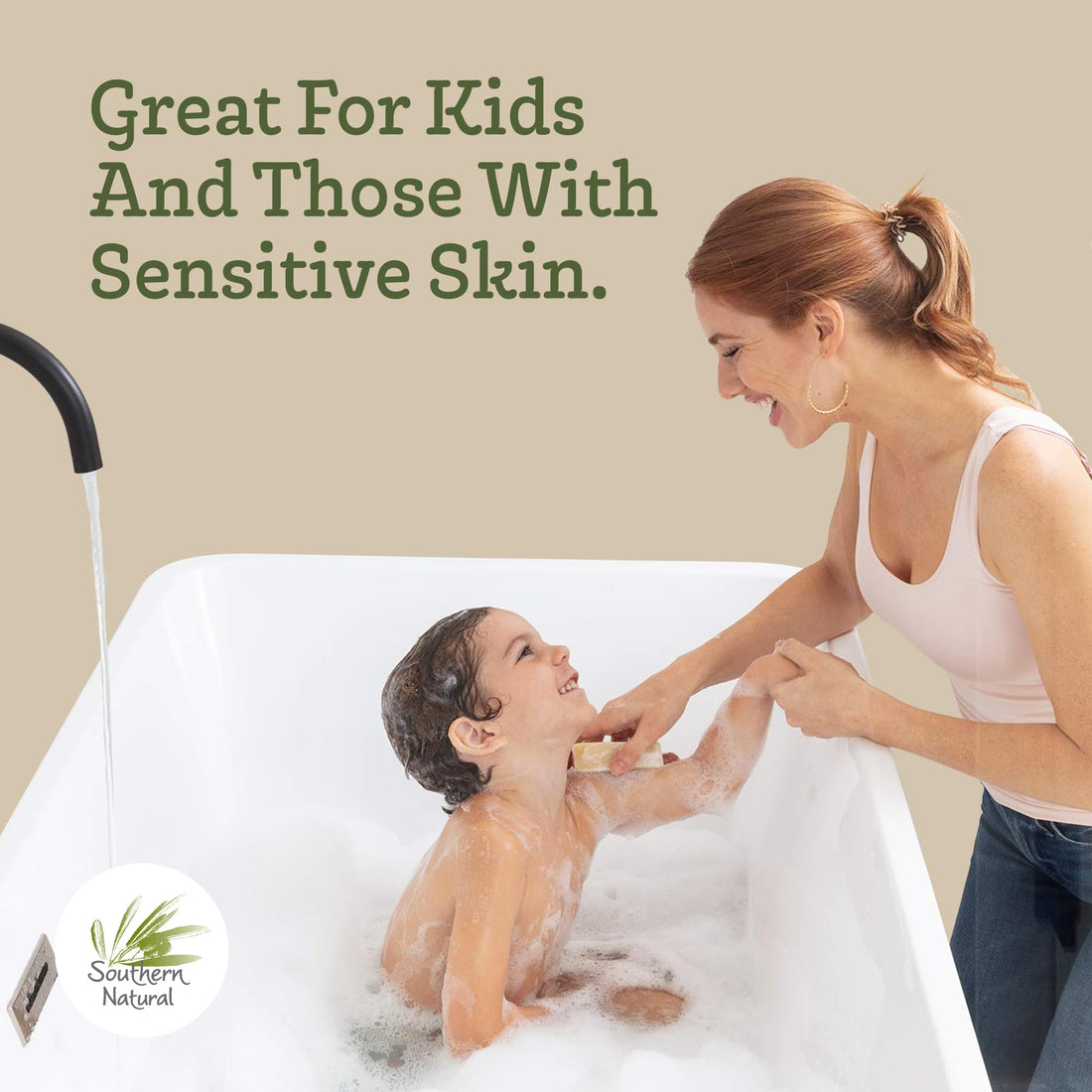 Southern Natural Goat Milk Soap Bar- Rosemary Mint - For Dry Sensitive Skin. Natural Handmade Soap For Men, Women, Kids & Baby. Great For Face and Body.