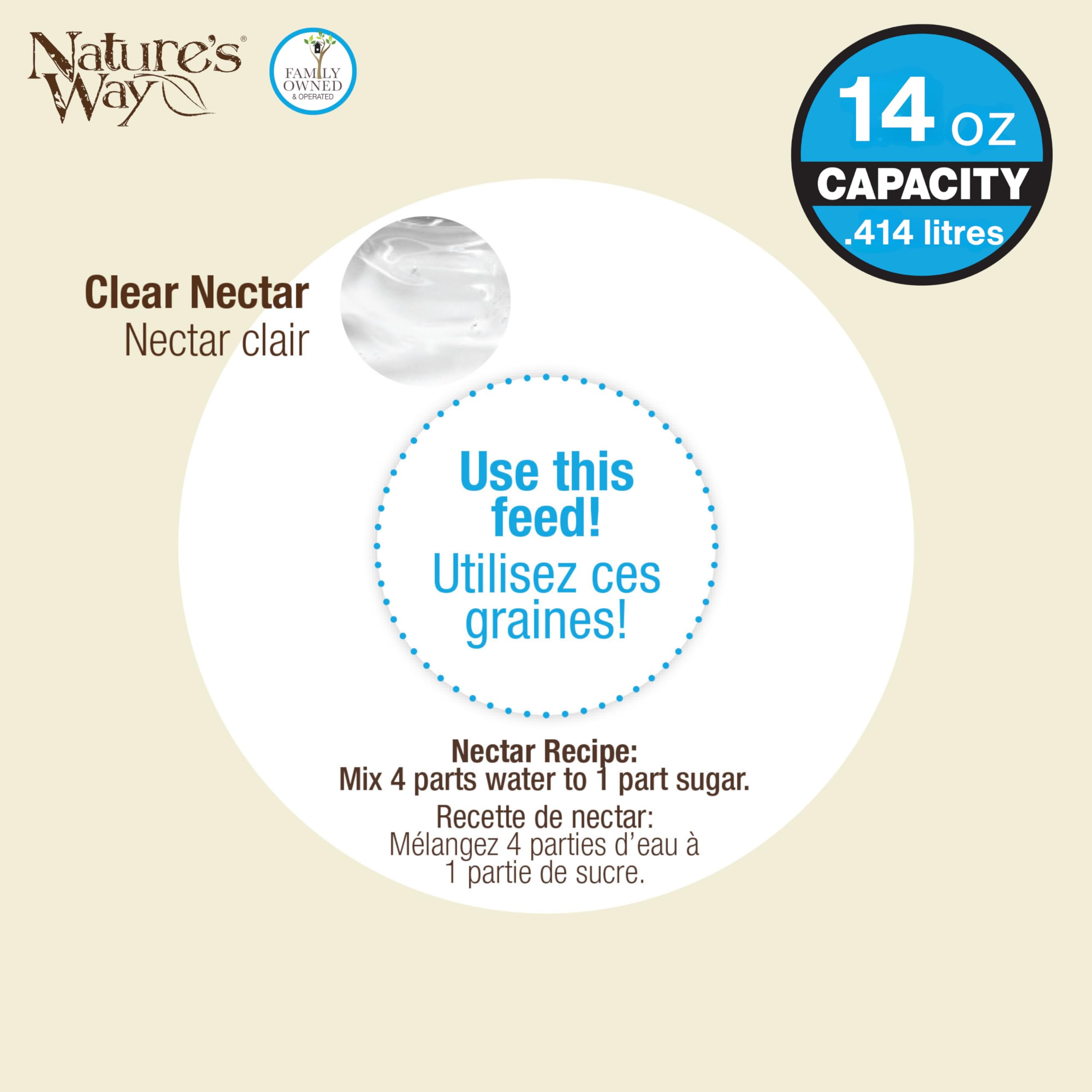 Nature's Way Bird Products ANTHF2-I Illuminated Antique Top-Fill Hummingbird Feeder, Light Blue/Pink