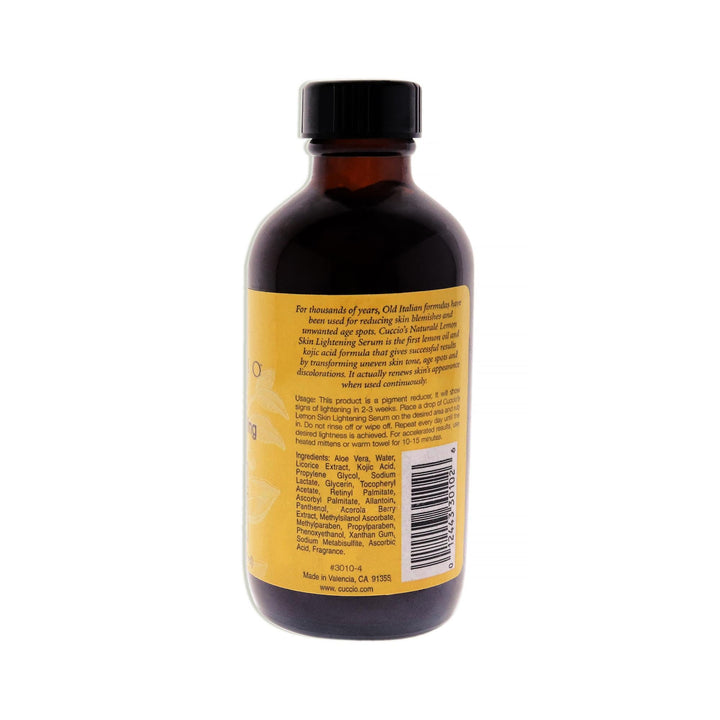 Cuccio Naturale Lemon Skin Lightening Serum - Reduces And Lightens Skin Pigmentations, Age Spots And Discolourations - Renews Skin Appearance - Aid In Recovery From UV Damages - 4 Oz
