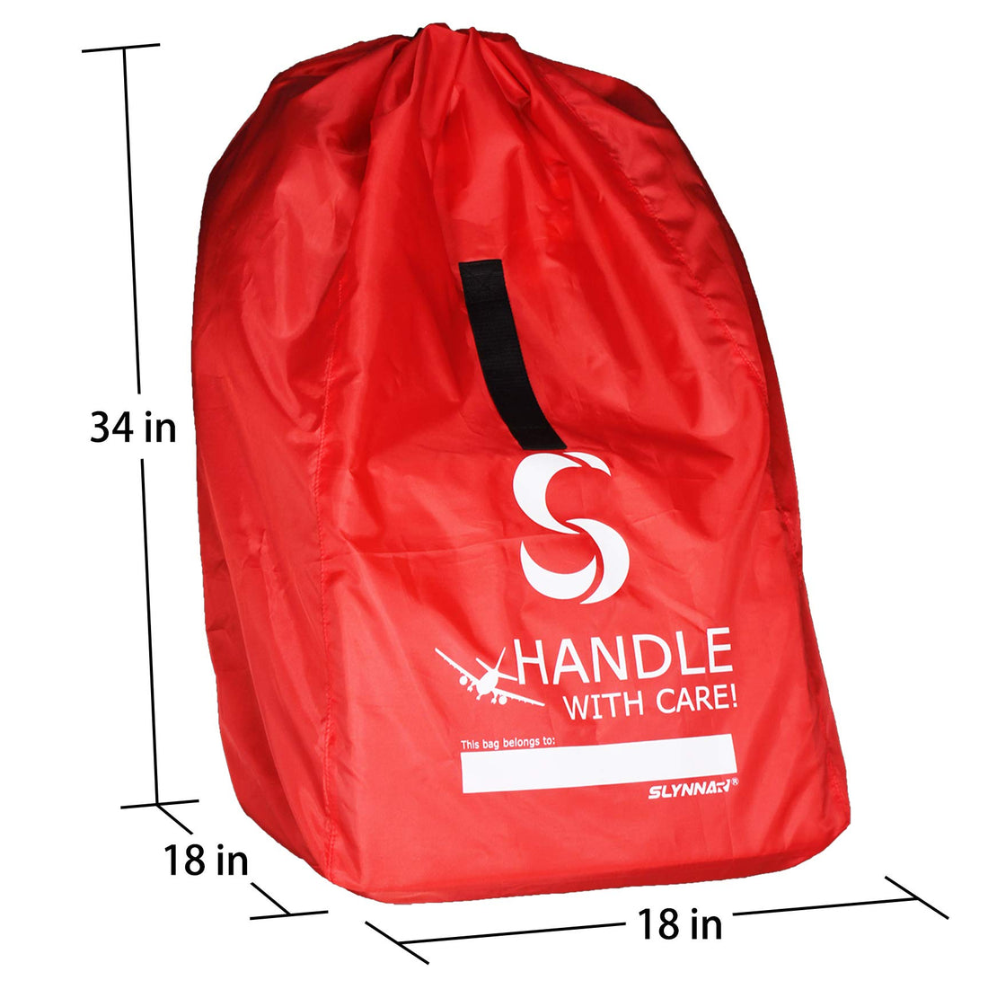 SLYNNAR Car Seat Travel Bag for Airplane - Fits Convertible Car Seats, Infant carriers & Booster Seats, Red Upgrade (Red Upgrade)