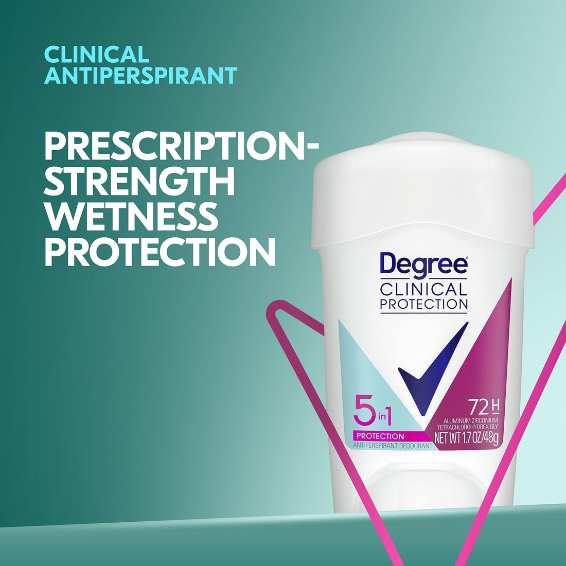Degree Women Clinical Antiperspirant Deodorant Cream, 5 in 1 1.7 oz