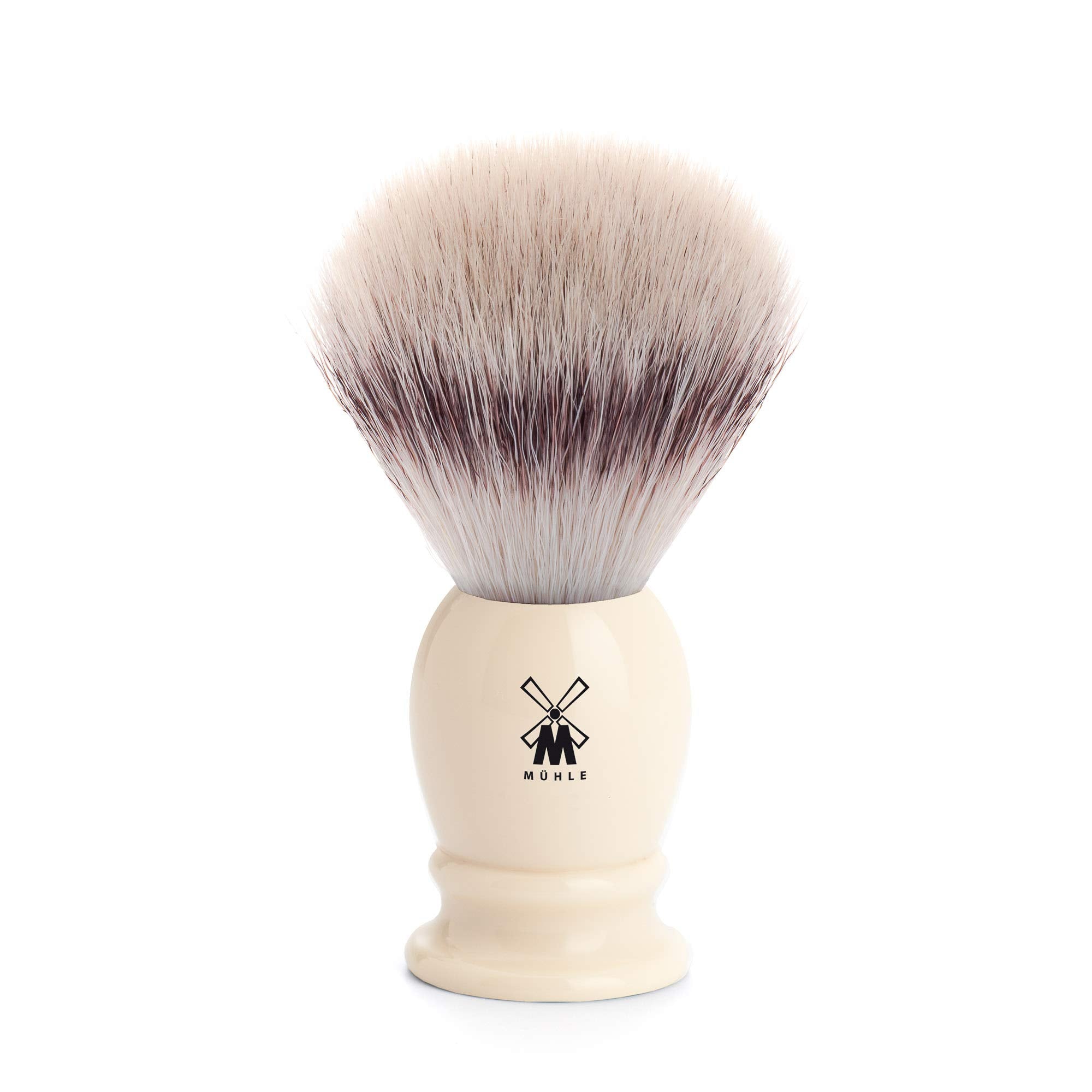 Muhle Synthetic Silvertip Fibre Shaving Brush With Medium Size Imitation Ivory Resin Handle