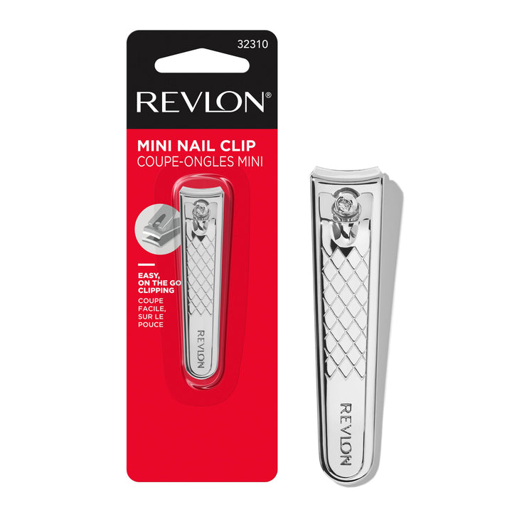 Revlon Compact Nail Clipper, Small Mini Design, Perfect for Travel, Use to Trim Fingernails and Toenails, Stainless Steel, 1 Count
