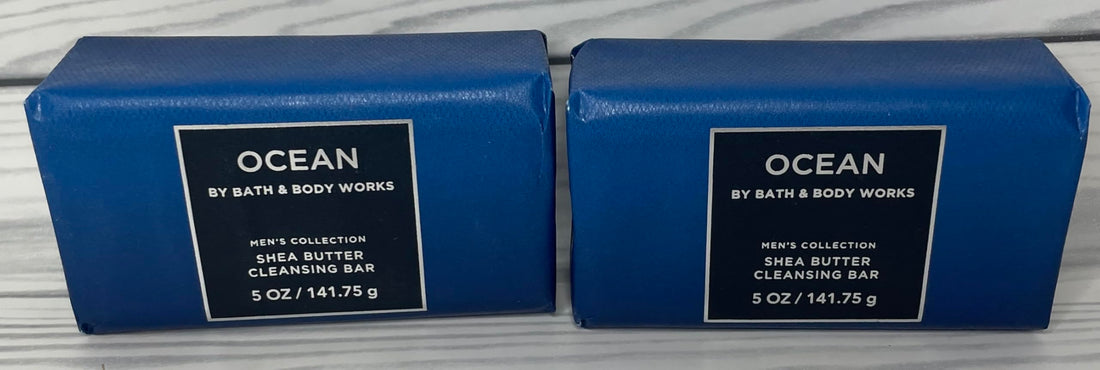 Bath and Body Works Ocean Shea Butter Cleansing Bar Soap 4.2 oz Each Pack of 2