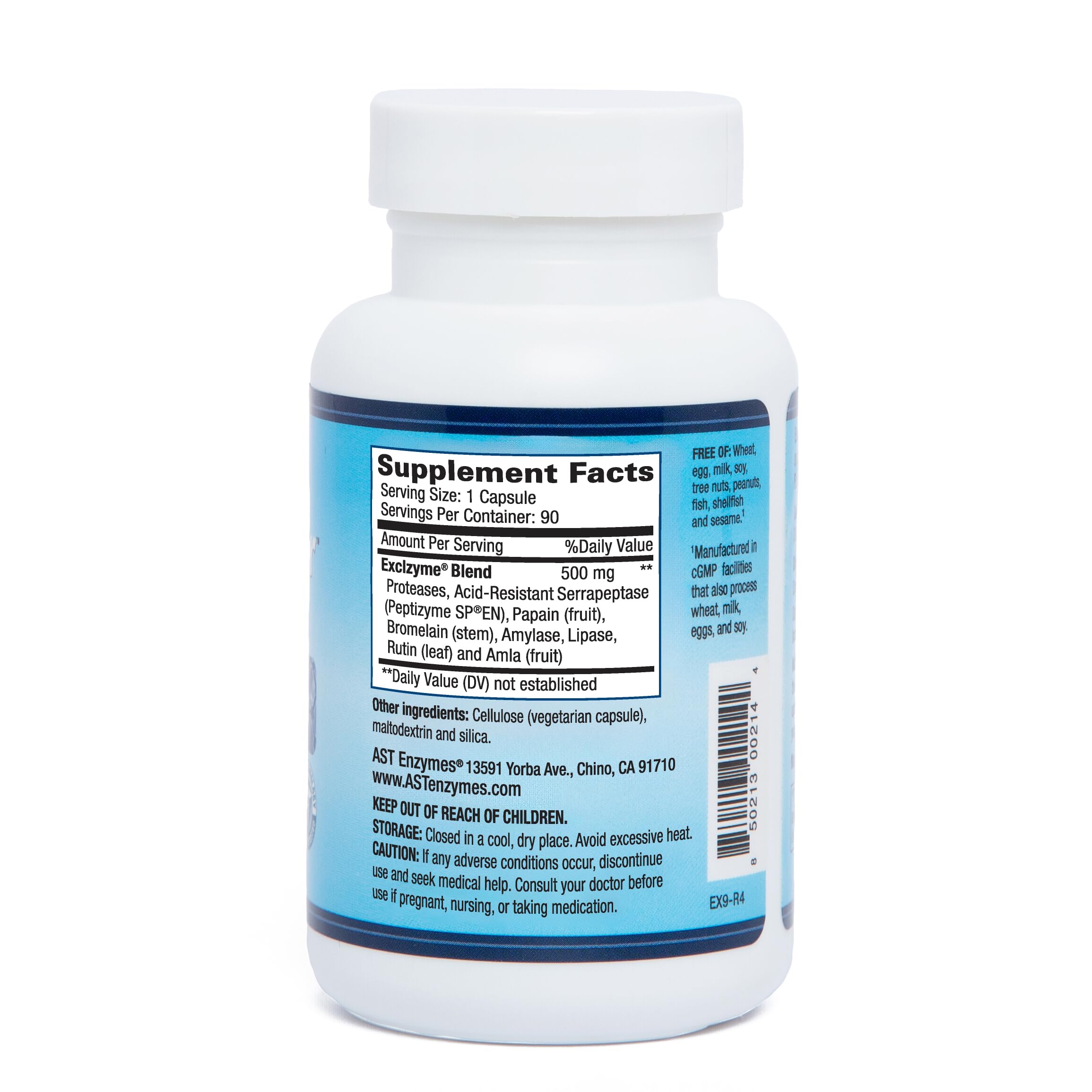 Excellacor | Proteolytic Systemic Enzymes Formula | with Acid-Resistant Serrapeptase | Total Body Support | 90 Vegetarian Capsules