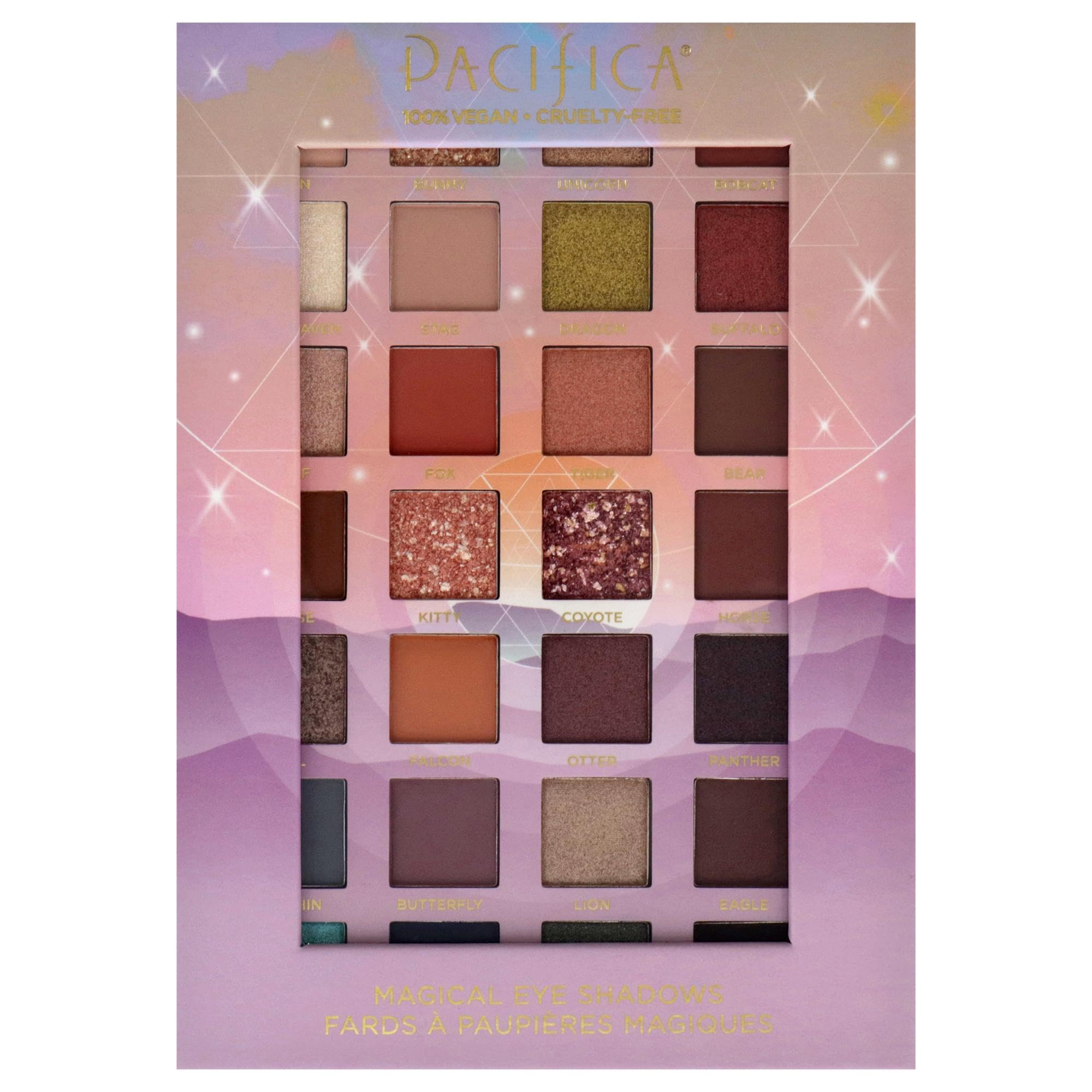 Pacifica Animal magic eye shadow palette 28 well, White, 0.89 Ounce
