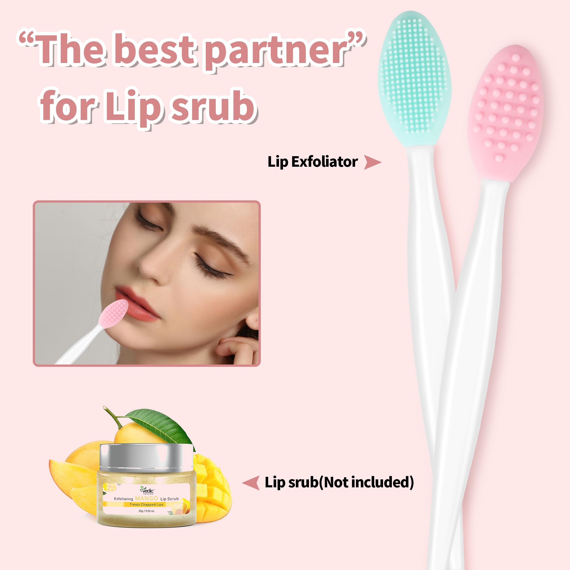 Lip Scrub Brush Lip Scrubber Tool Lip Exfoliator Brush Silicone Lip Brush Exfoliating Lip Brush Lip Scrub Tool for Dark Lips