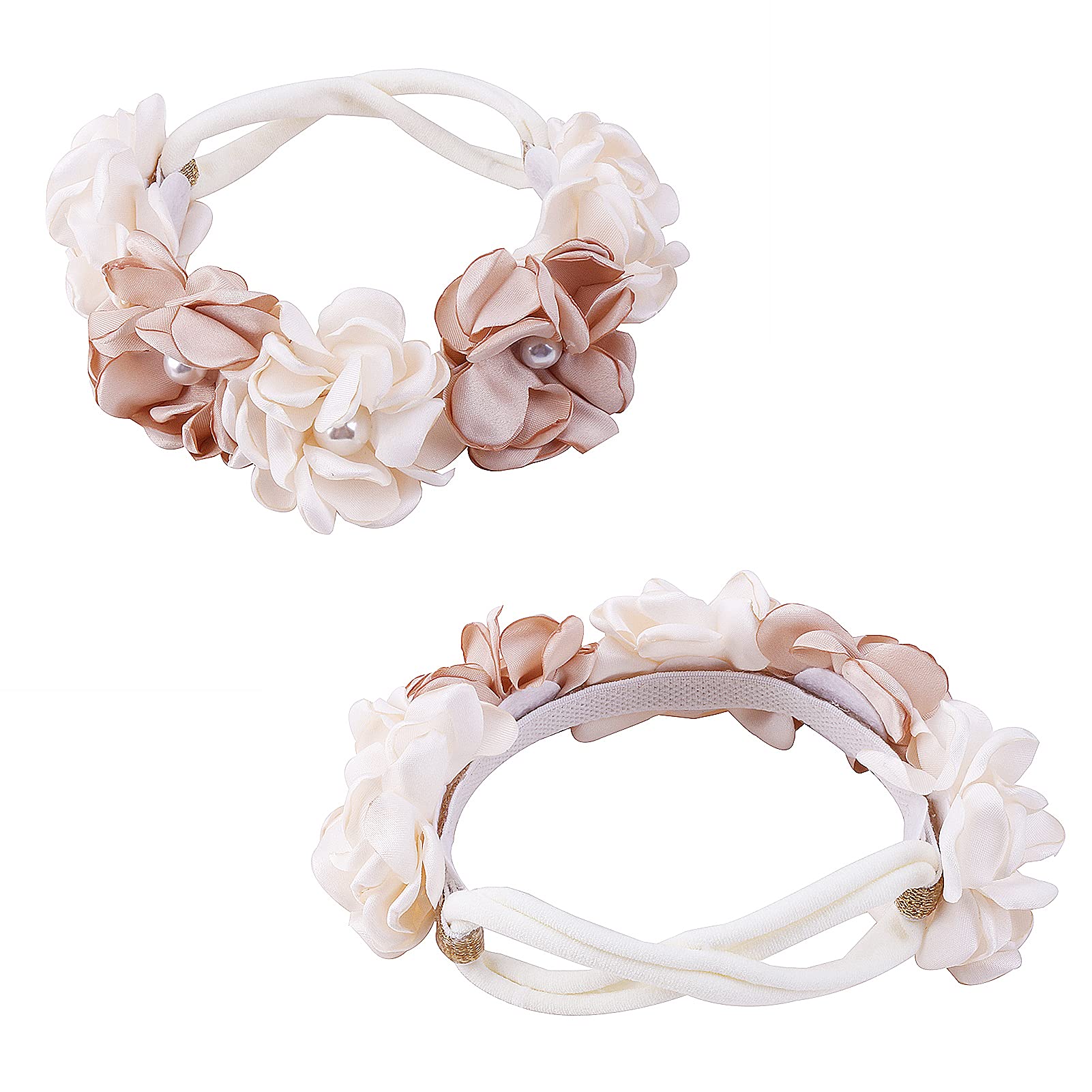 BFNAAgirl Flower Headband for Baby Girl Elastic Baby Floral Headbands Crown Hairbands Hair Accessories for Newborn Infant Toddlers Kids 3pcs/set