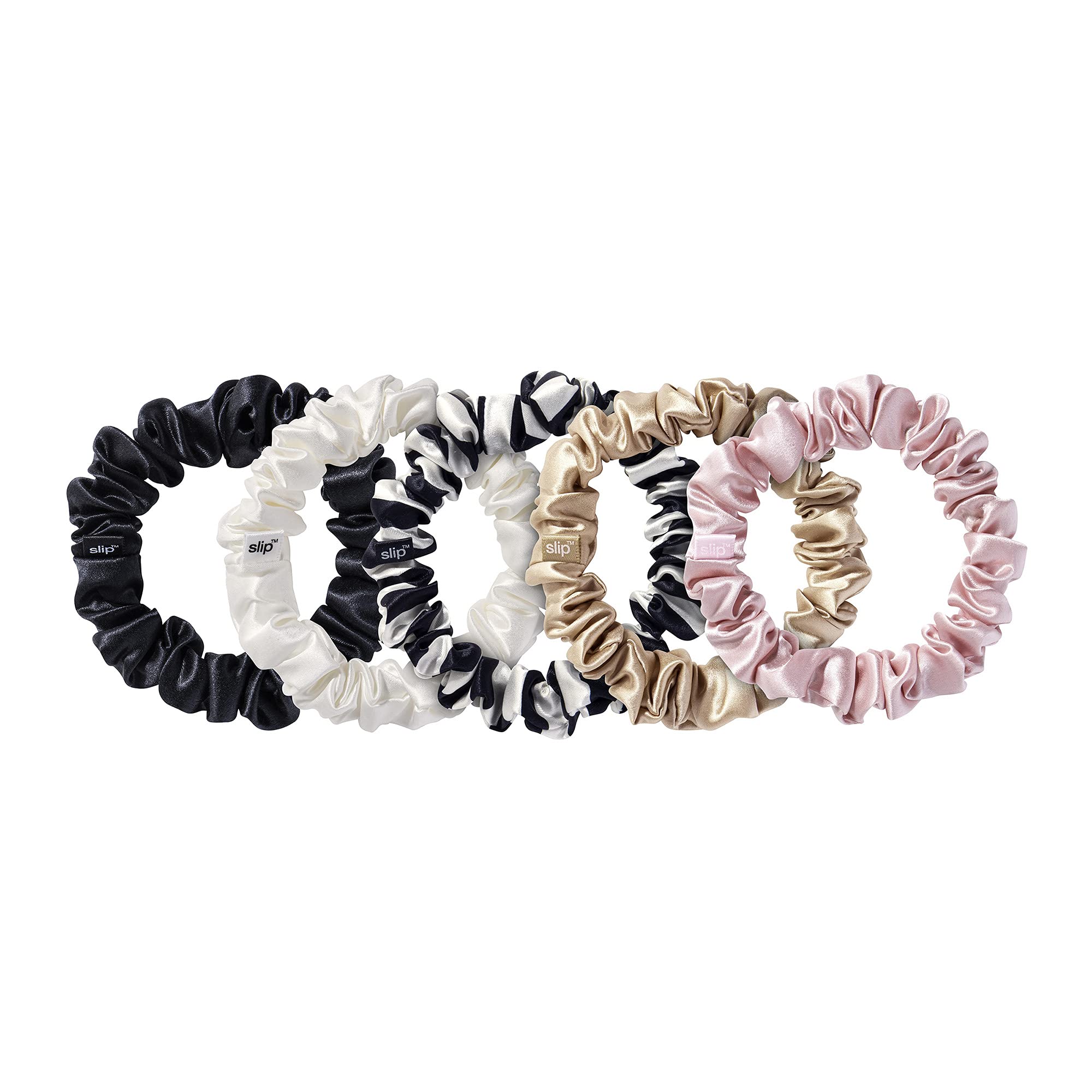 SLIP Pure Mulberry 22 Momme Silk Midi 5 Scrunchies Hair Tie Multi-Pack Set