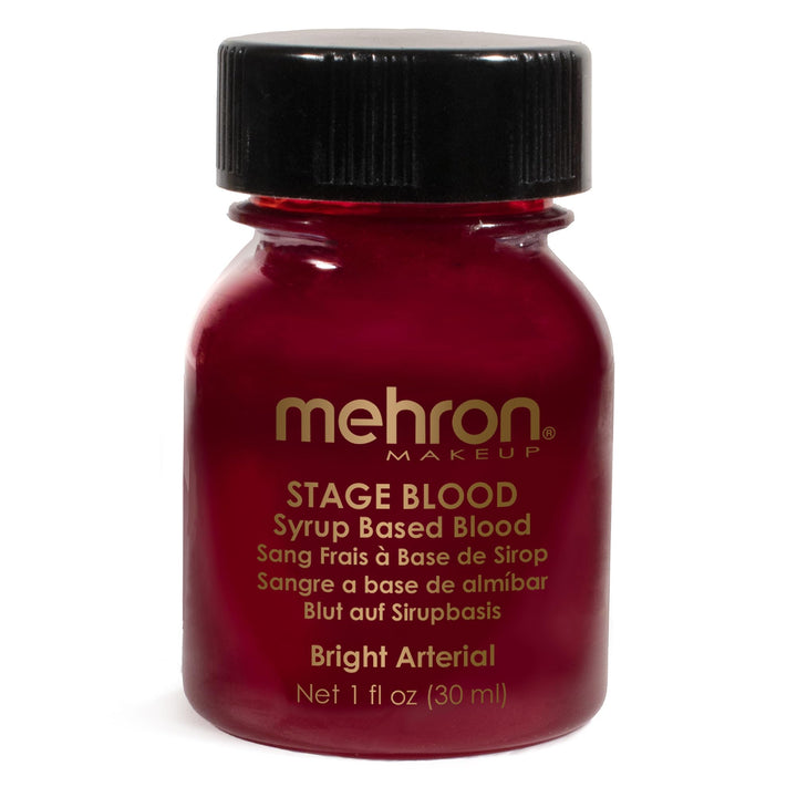 Mehron Makeup Stage Blood | Realistic Fake Blood For Halloween | Stage Blood Makeup| Washable Fake Blood for Special FX, Stage & Screen, Halloween, & Cosplay (1oz.) (Bright Arterial)