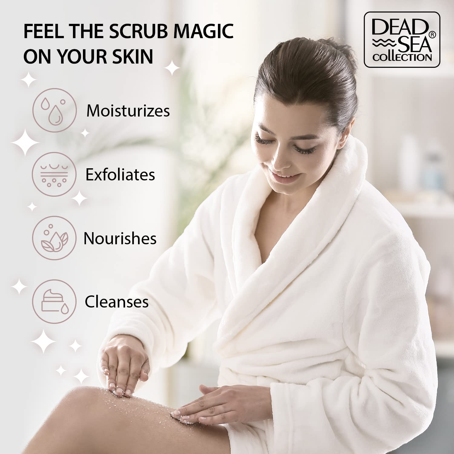 Dead Sea Collection Argan Salt Scrub – Exfoliating Body Scrub for Women – Moisturizing and Nourishing Skin – with Pure Oils and Dead Sea Minerals (23.28 Oz)