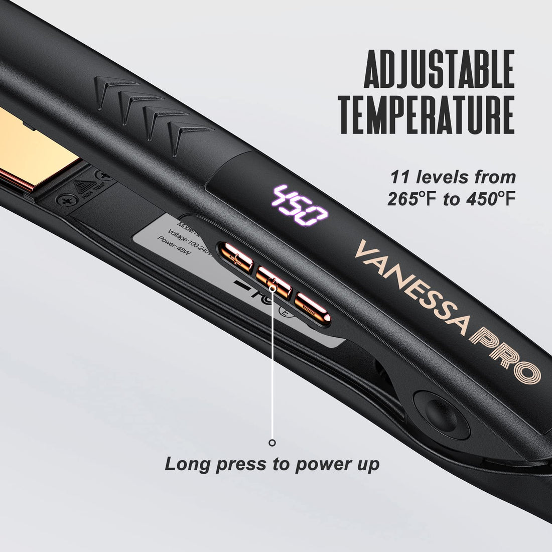 VANESSA PRO Vanessa Flat Iron For Hair Titanium Plates, Professional Flat Iron Hair Straightener, Hair Flat Iron And Curler In One