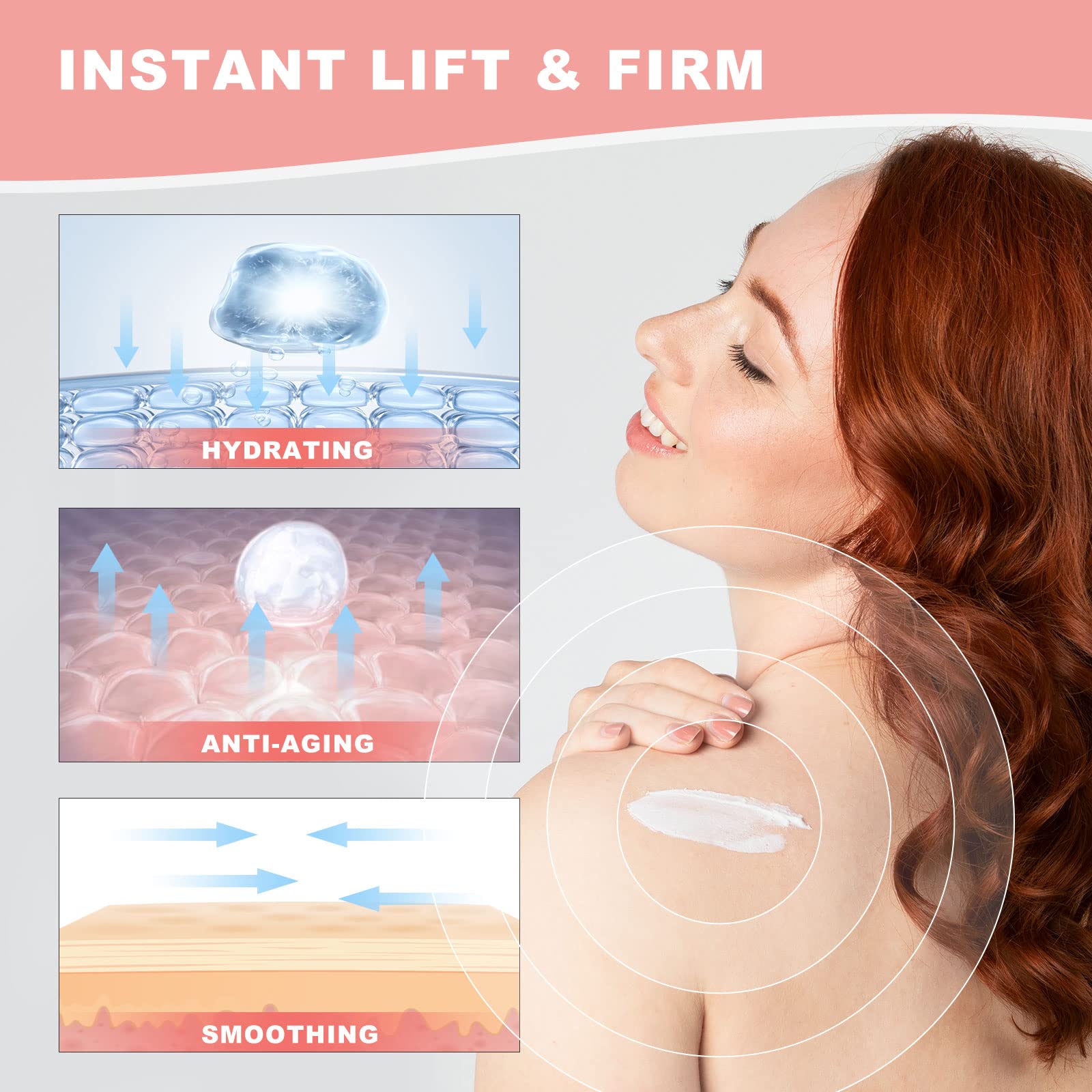 Hibiscus and Honey Firming Cream, Skin Tightening Lotion, Reduces the Look of Neck Lines, Tightens & Smooths - With Collagen & Hyaluronic Acid -4 FL OZ/120 ML