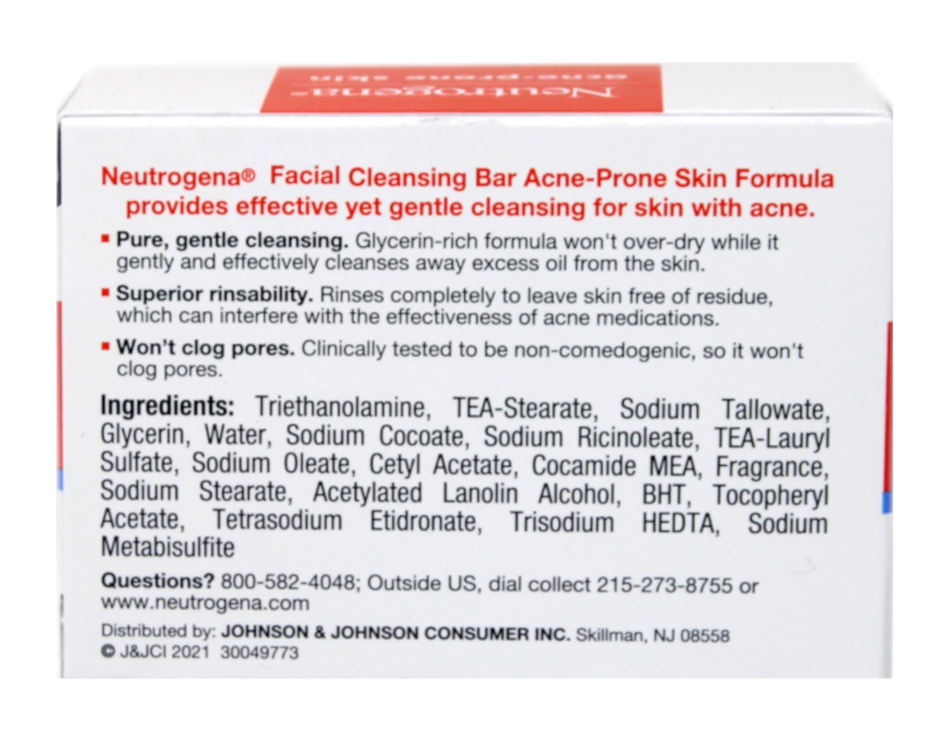 Neutrogena Transparent Facial Bars, Acne-Prone Skin Formula, 3.5 Ounce (Pack of 8)