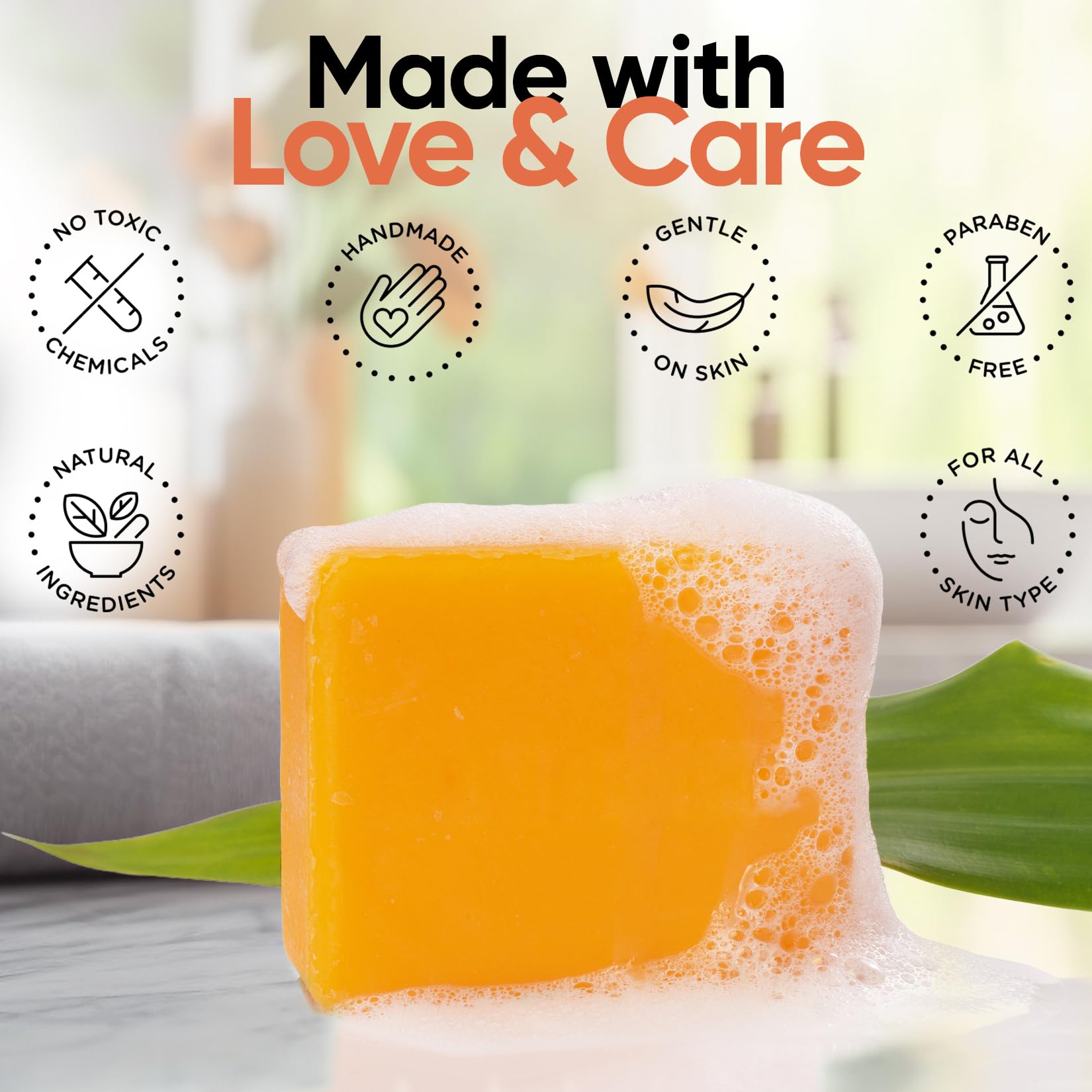Papaya Soap Face & Body Wash – Skin Brightening Papaya Soap Bar for Dark Spots – Reduce Acne, Cleanse Scars, & Even Skin Tone – with Turmeric, Kojic Acid & Essential Oils – for All Skin Types
