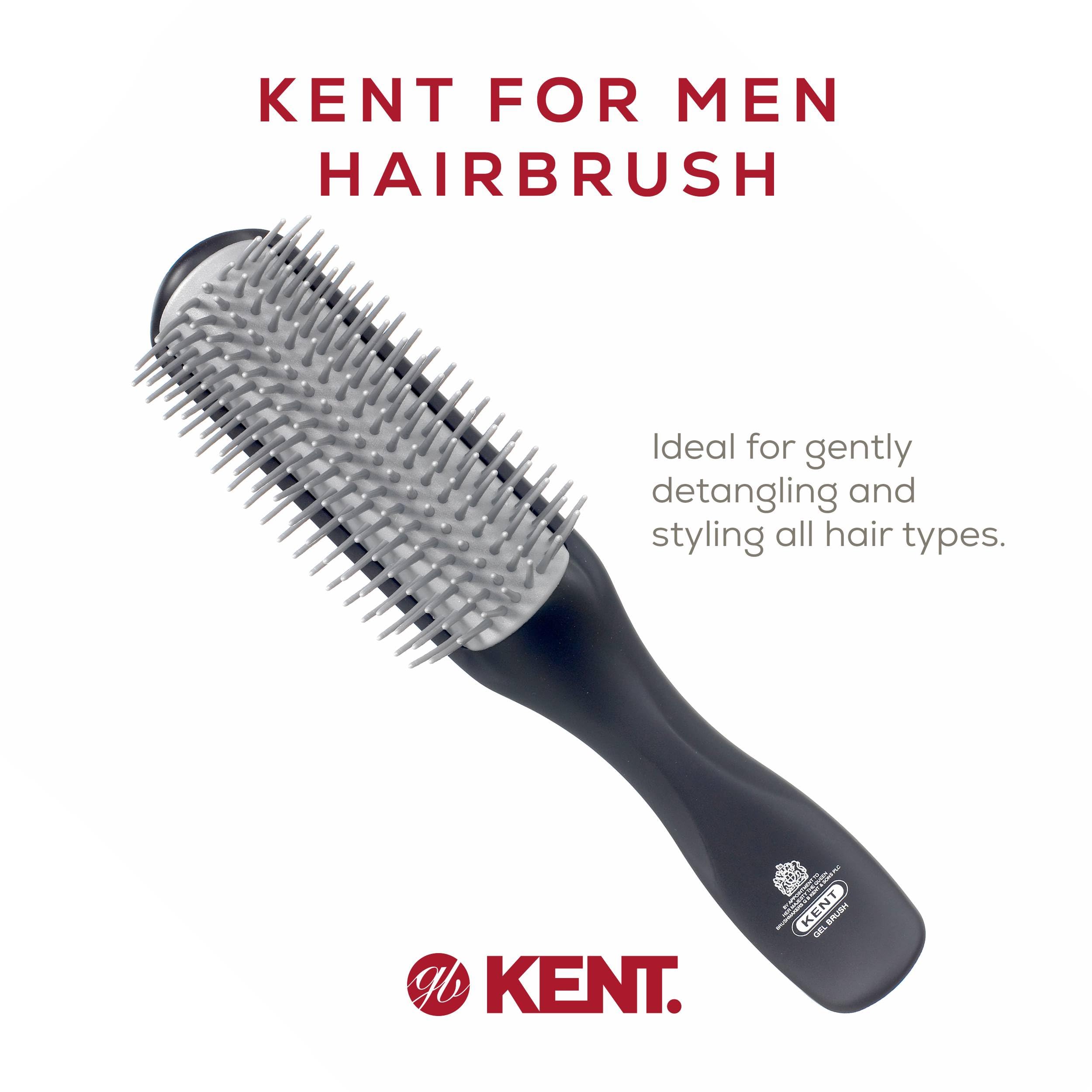 Kent Styler Brush for Thick and Long Hair for Unisex, Black