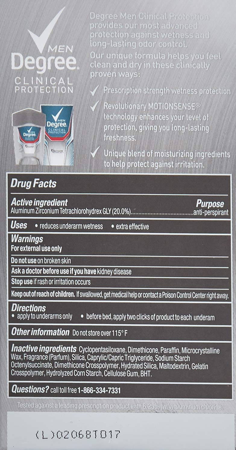 Degree Men Clinical Protection Sport Strength Antiperspirant & Deodorant 1.7 Oz (3 Pack)