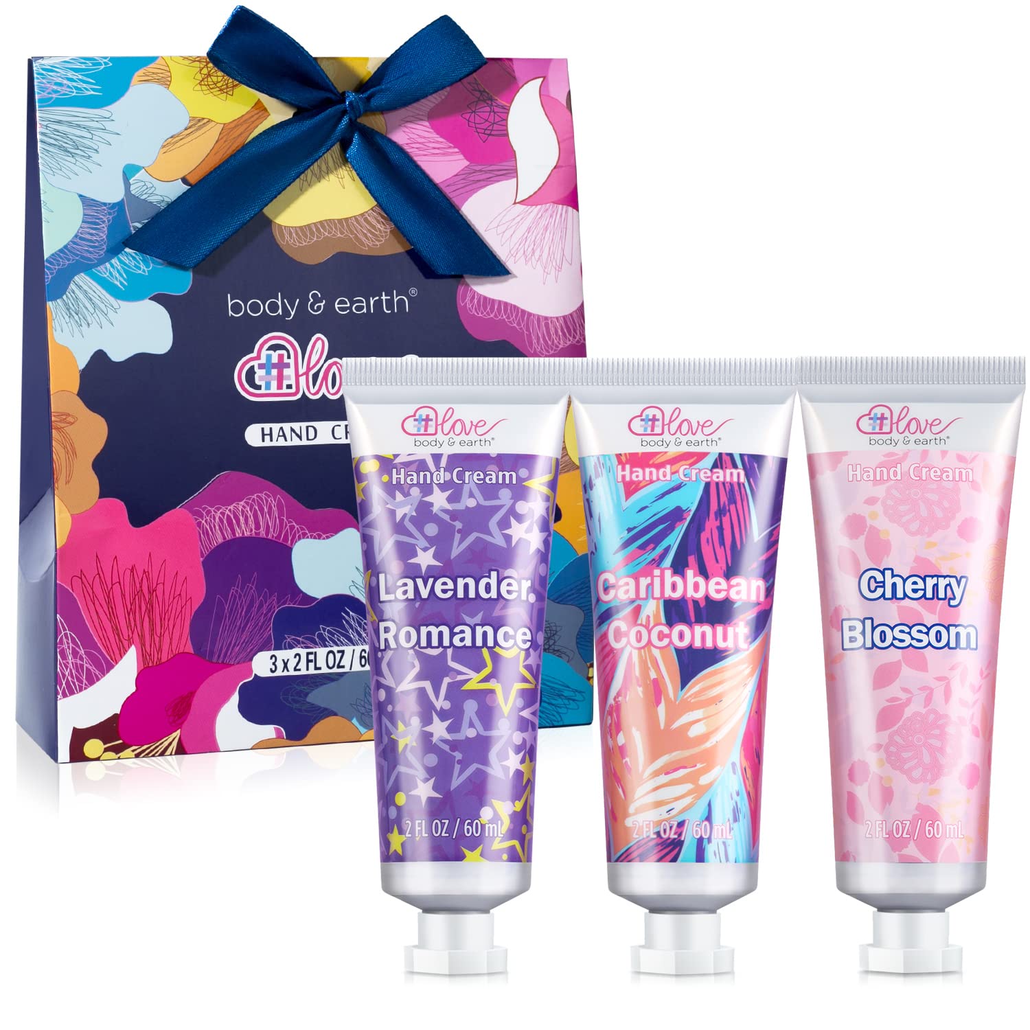 BODY & EARTH Hand Cream Gift Set,Natural Plant Fragrance Hand Lotion with Argan Oil and Glycerin for Women, Travel Size Lotion for Dry Hands Gift Set,Mothers Day GIfts for Mom