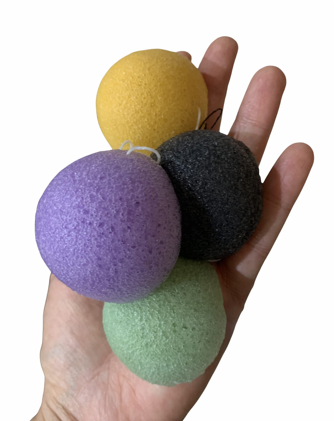 NORI KONJAC Sponge / 5 Pack Mini Sponge/Bamboo Charcoal, Pure, Green Tea, Turmeric, Lavender/for All Types of Skin, Cleanses and exfolietes The Skin/Skincare rutine